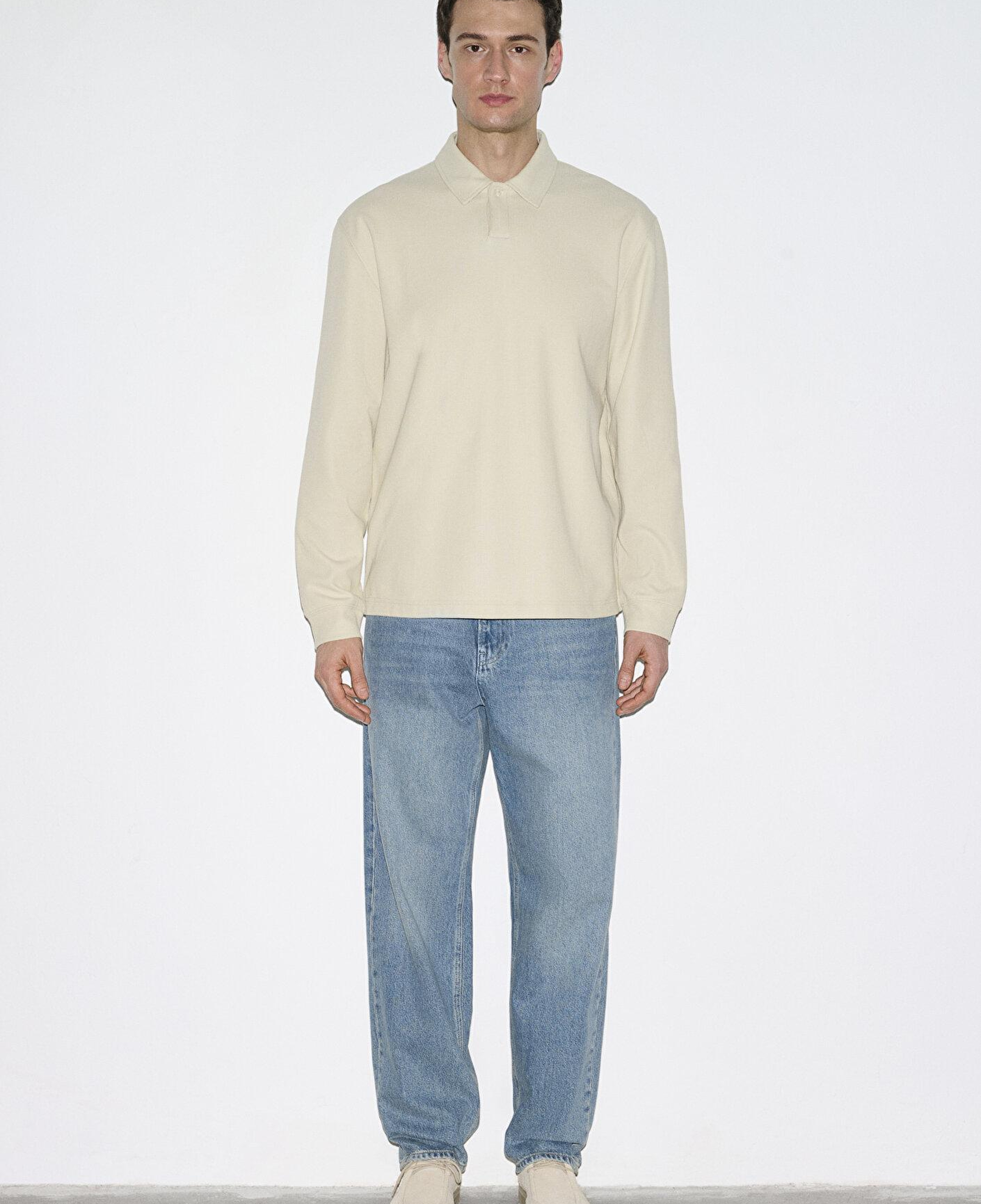 Mavi Polo Yaka Bej Sweatshirt 0S10576-70325