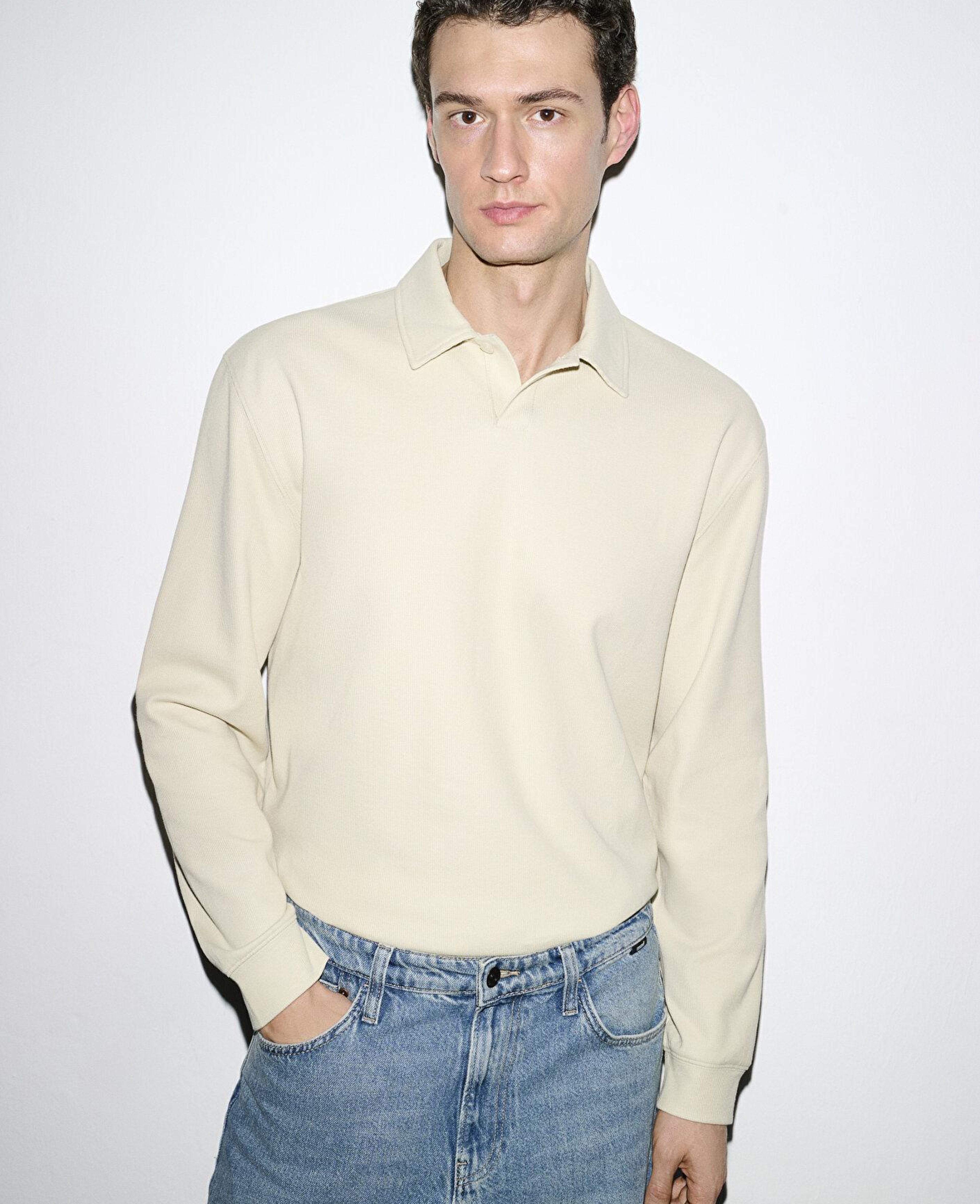 Mavi Polo Yaka Bej Sweatshirt 0S10576-70325