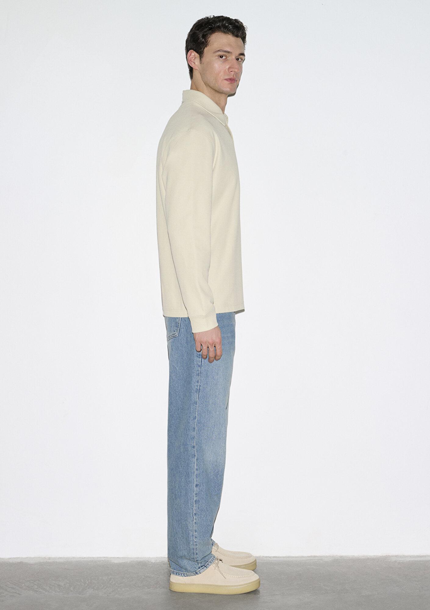 Mavi Polo Yaka Bej Sweatshirt 0S10576-70325