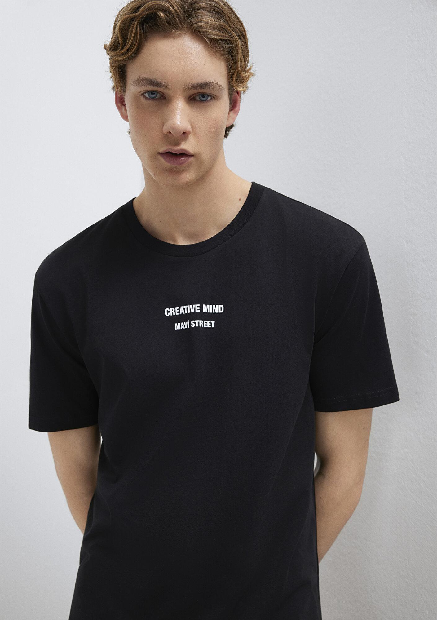 Mavi 1991 Baskılı Siyah Tişört Loose Fit / Bol Rahat Kesim 0612540-900
