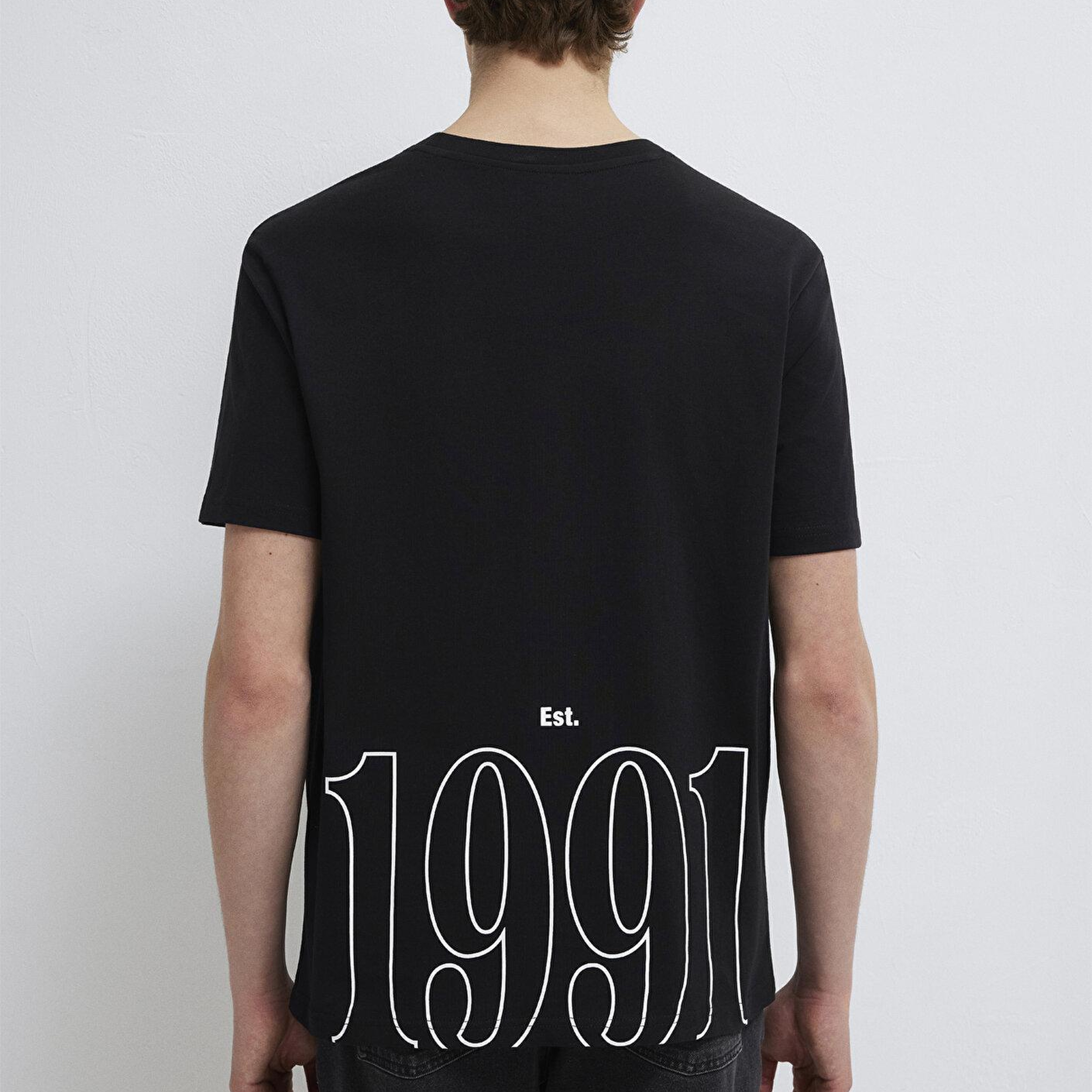 Mavi 1991 Baskılı Siyah Tişört Loose Fit / Bol Rahat Kesim 0612540-900