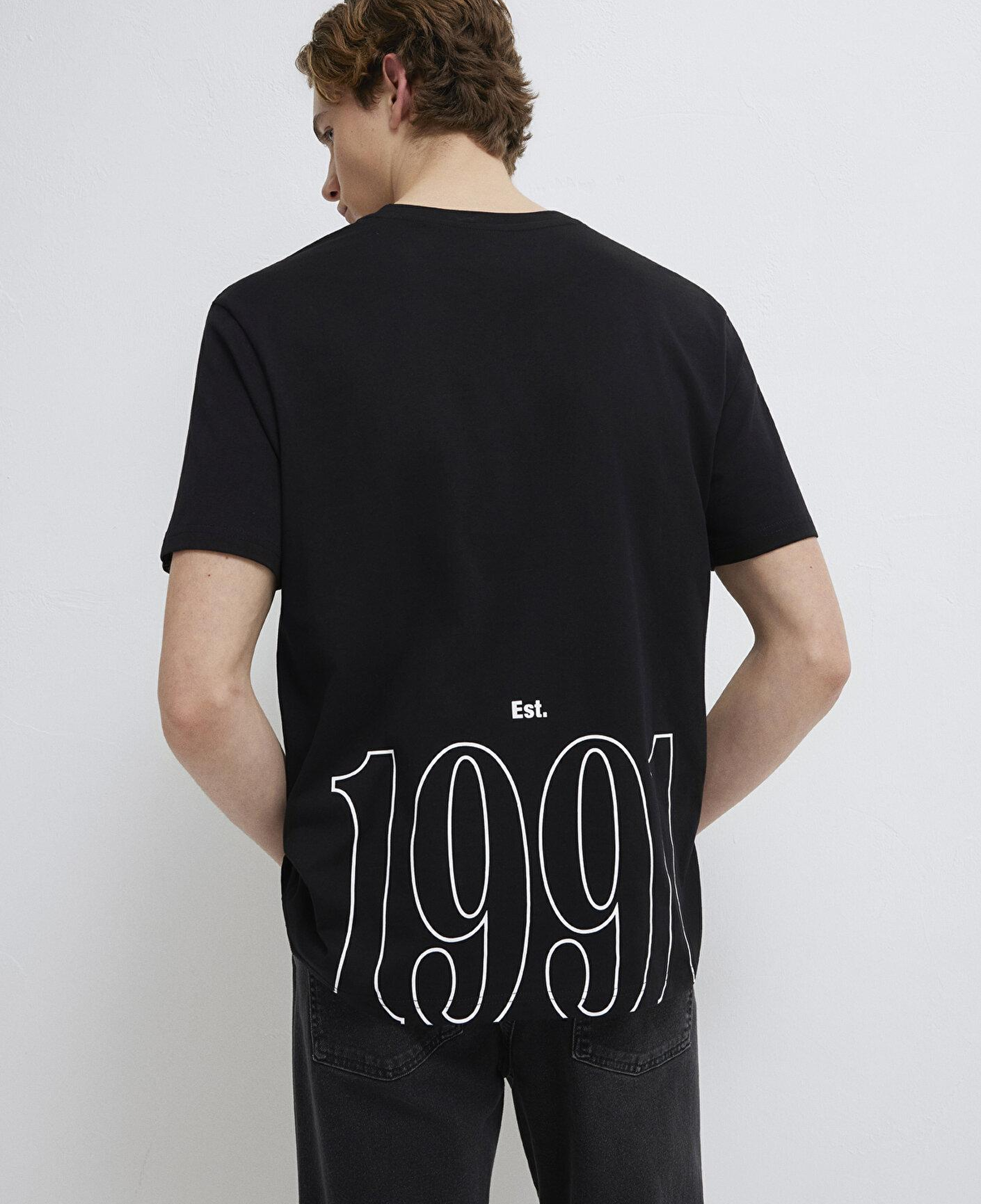 Mavi 1991 Baskılı Siyah Tişört Loose Fit / Bol Rahat Kesim 0612540-900