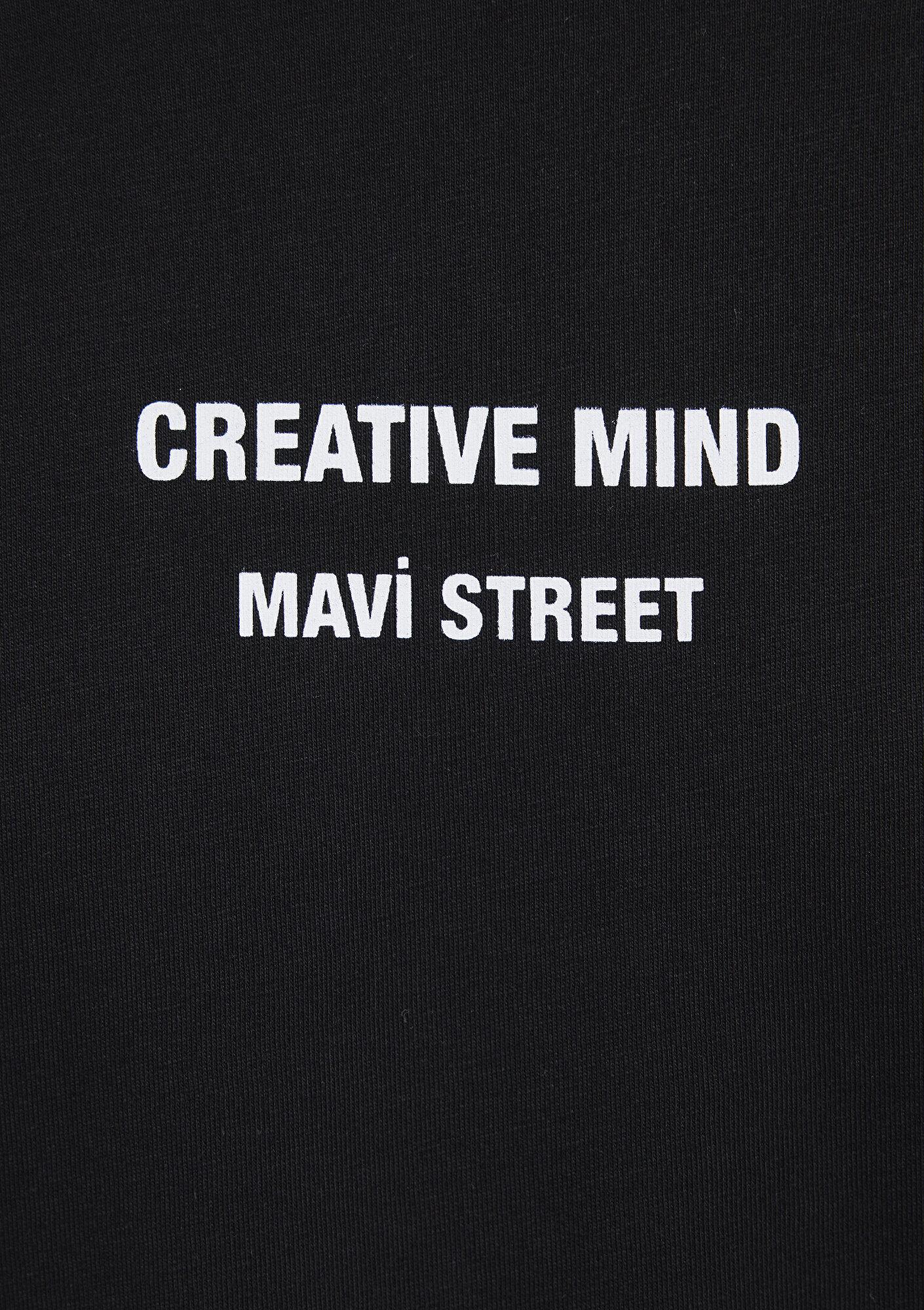 Mavi 1991 Baskılı Siyah Tişört Loose Fit / Bol Rahat Kesim 0612540-900