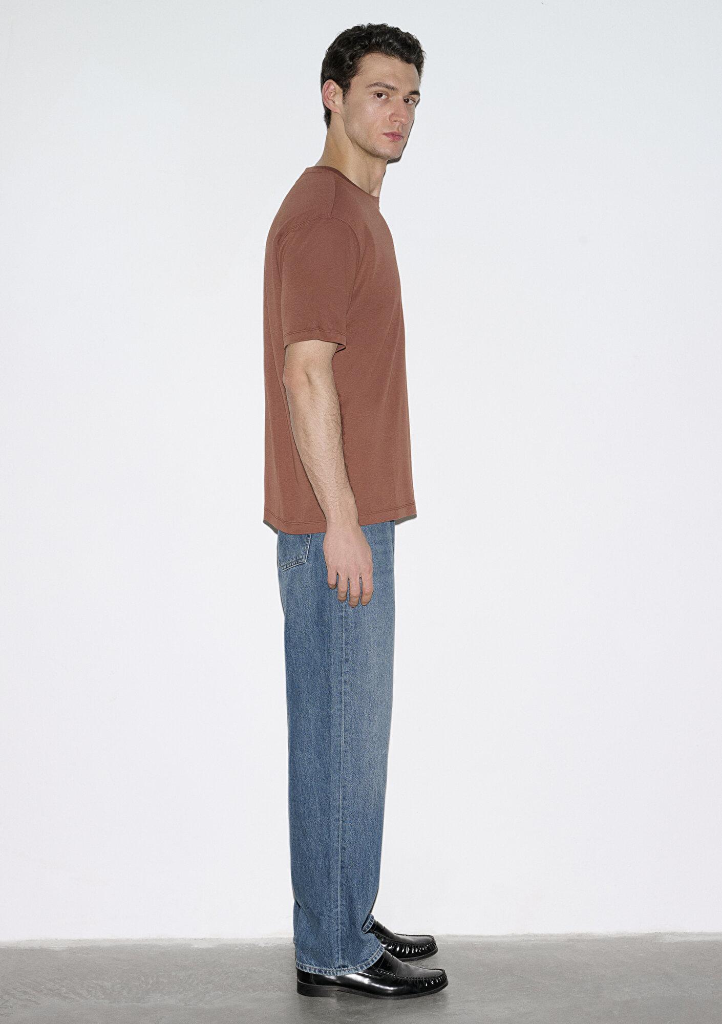 Mavi Kiremit Basic Tişört Loose Fit / Bol Rahat Kesim 0613168-70250