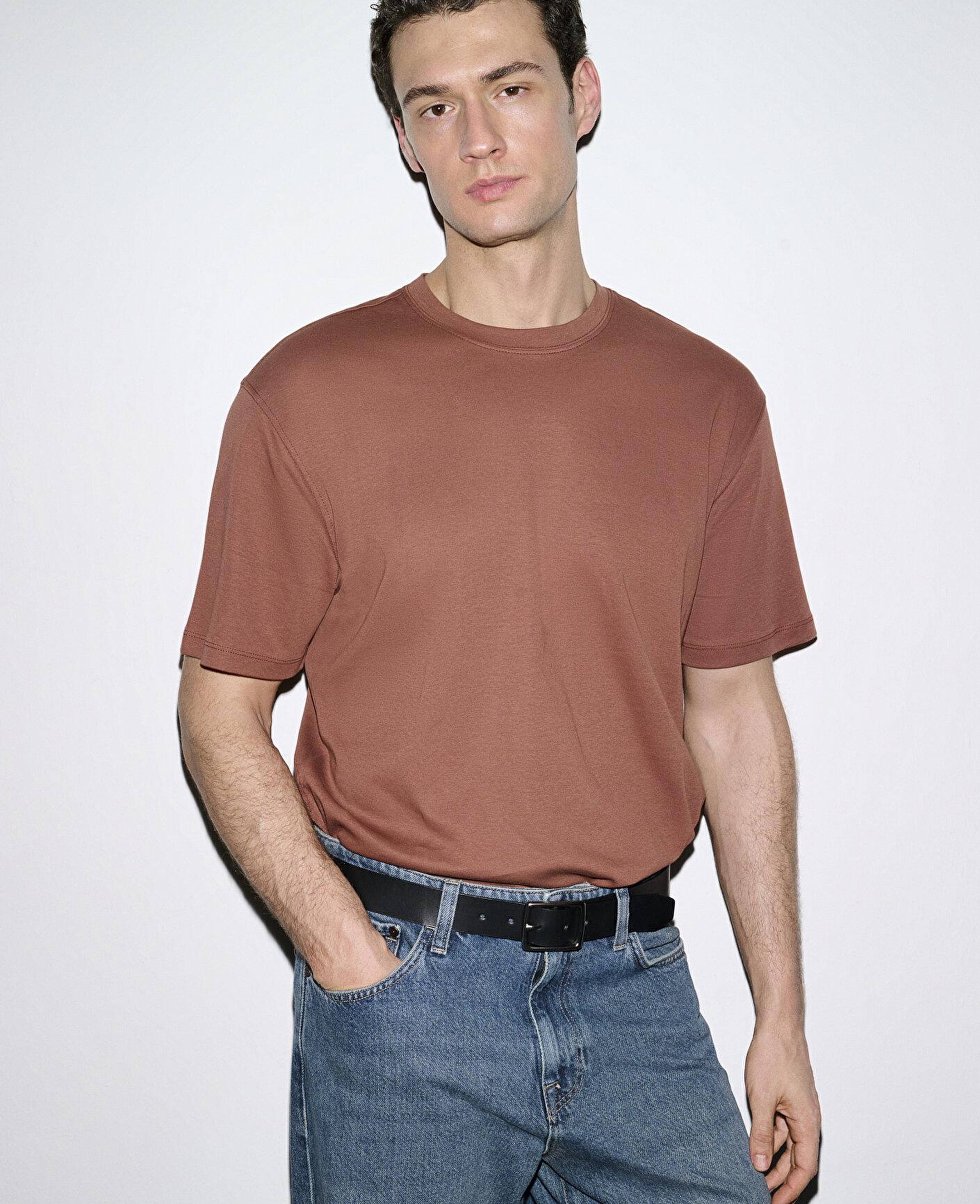 Mavi Kiremit Basic Tişört Loose Fit / Bol Rahat Kesim 0613168-70250