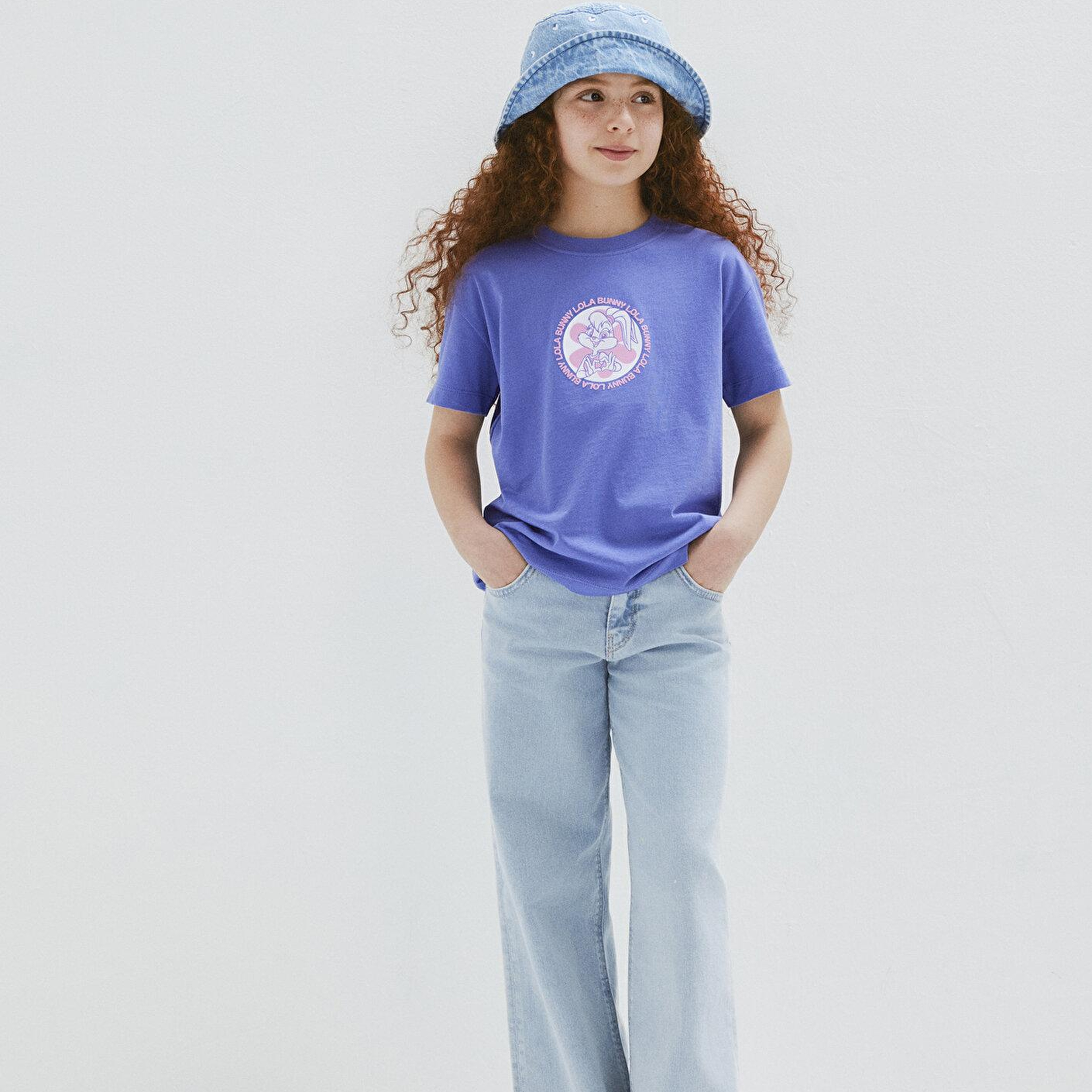 Mavi Lola Bunny Baskılı Mor Tişört Loose Fit / Bol Rahat Kesim 7610416-70662
