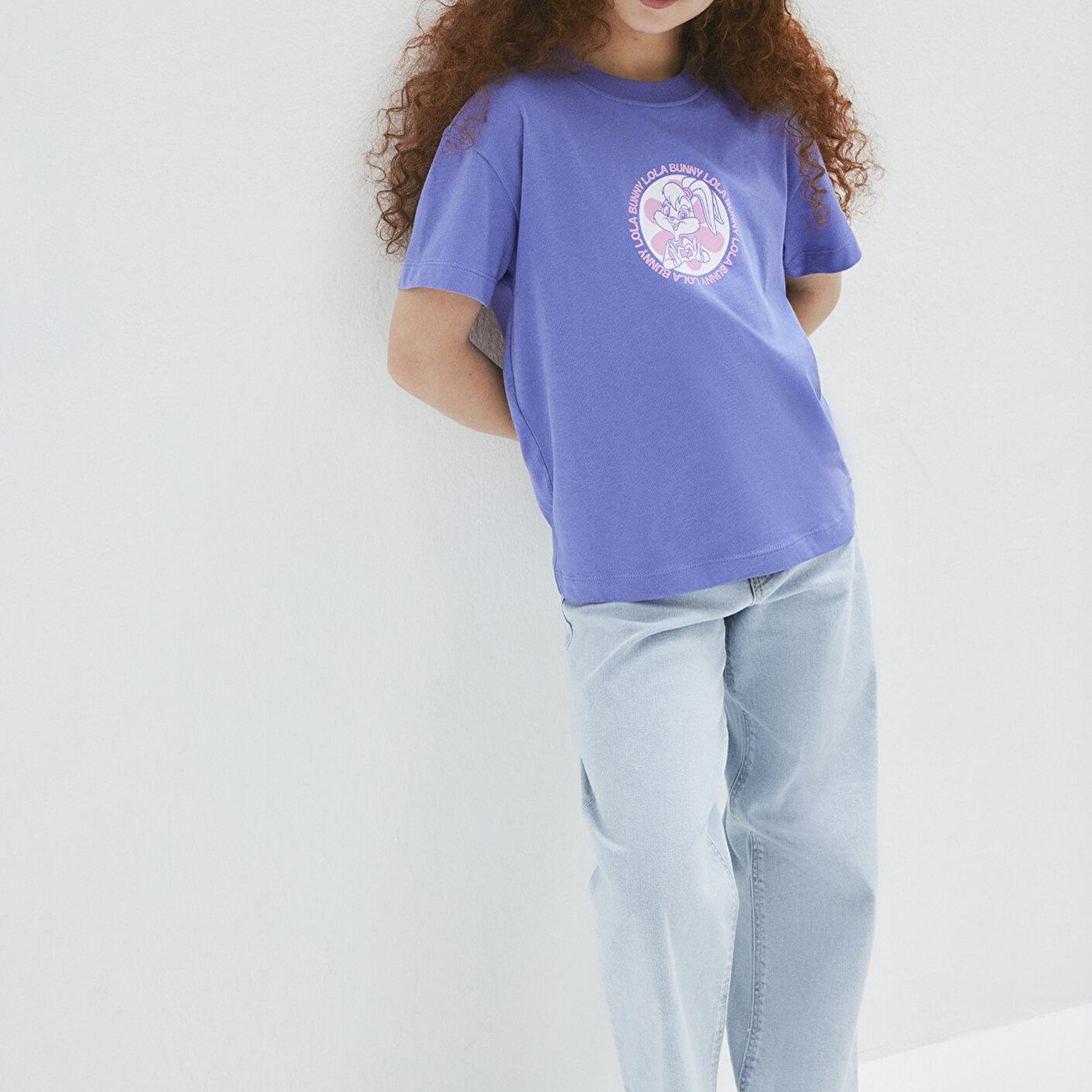 Mavi Lola Bunny Baskılı Mor Tişört Loose Fit / Bol Rahat Kesim 7610416-70662
