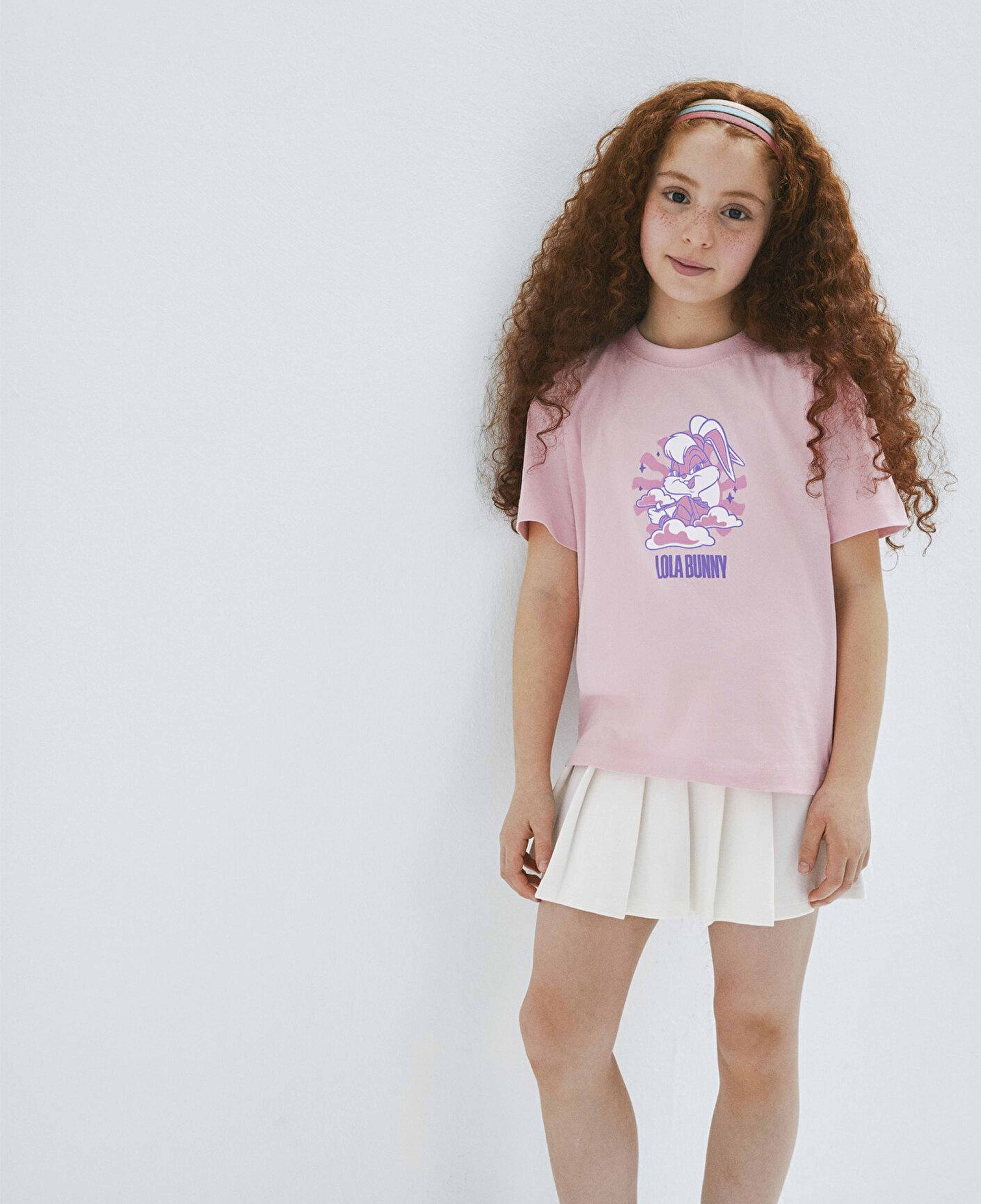 Mavi Lola Bunny Baskılı Pembe Tişört Loose Fit / Bol Rahat Kesim 7610415-71007