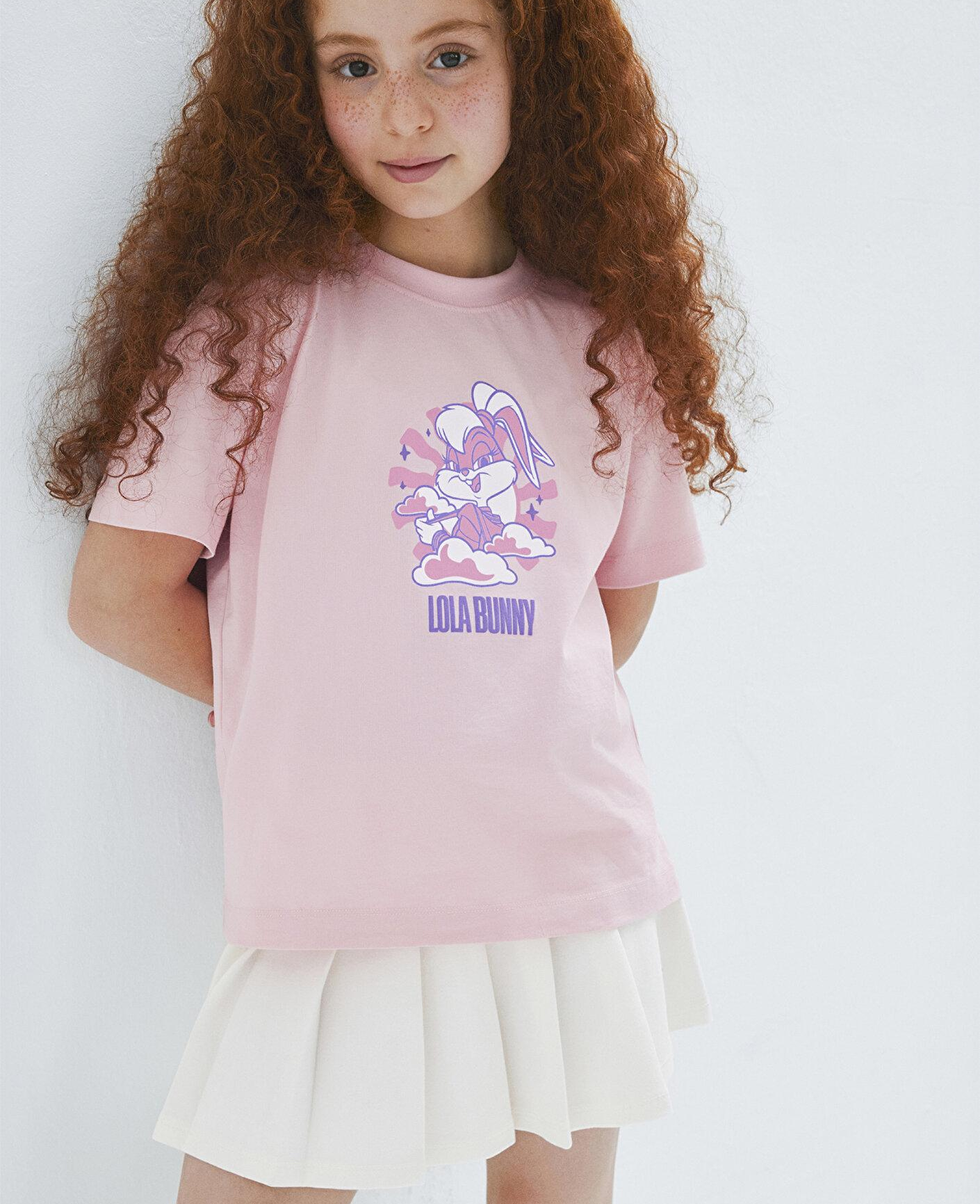 Mavi Lola Bunny Baskılı Pembe Tişört Loose Fit / Bol Rahat Kesim 7610415-71007