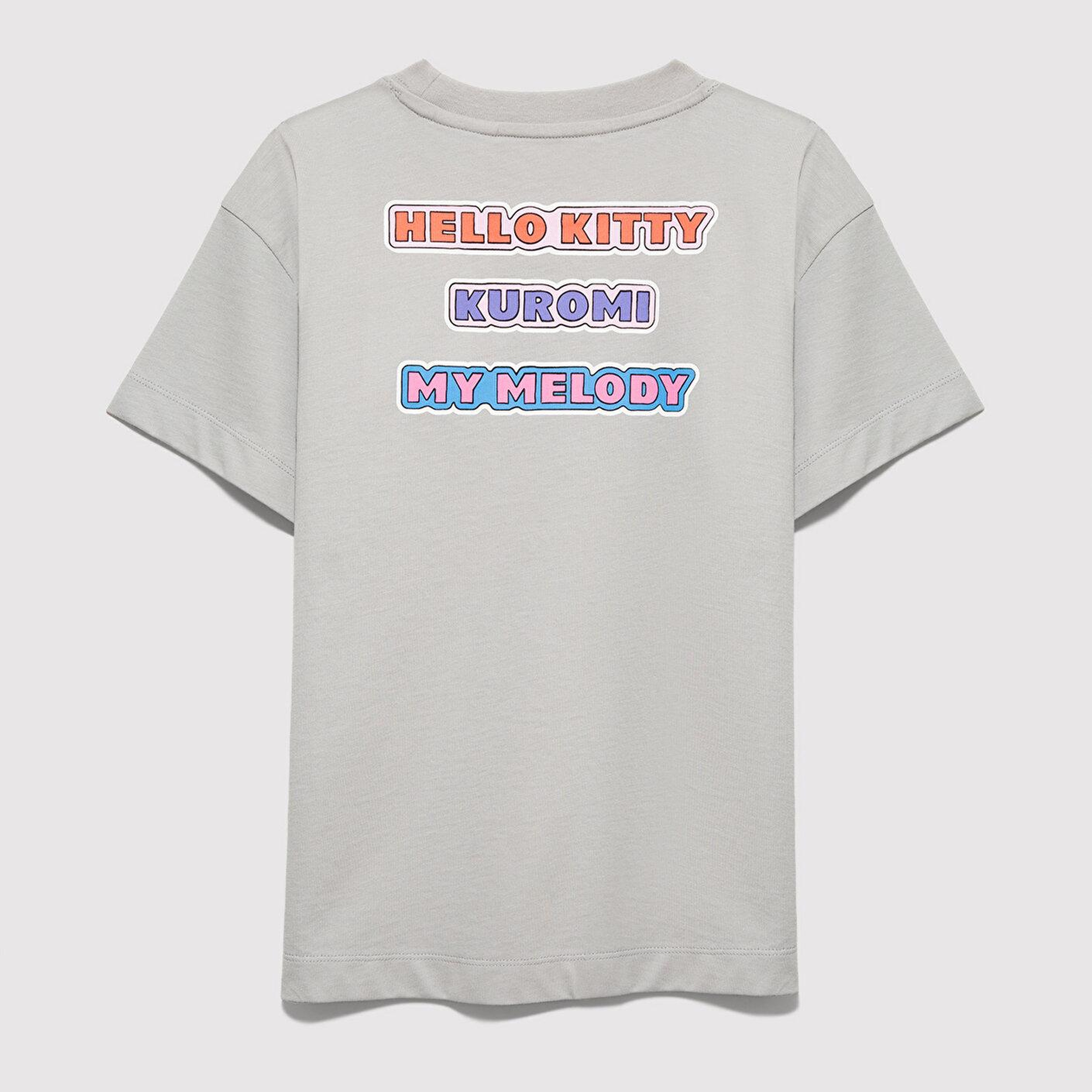 Mavi Hello Kitty Baskılı Gri Tişört Loose Fit / Bol Rahat Kesim 7610423-70075