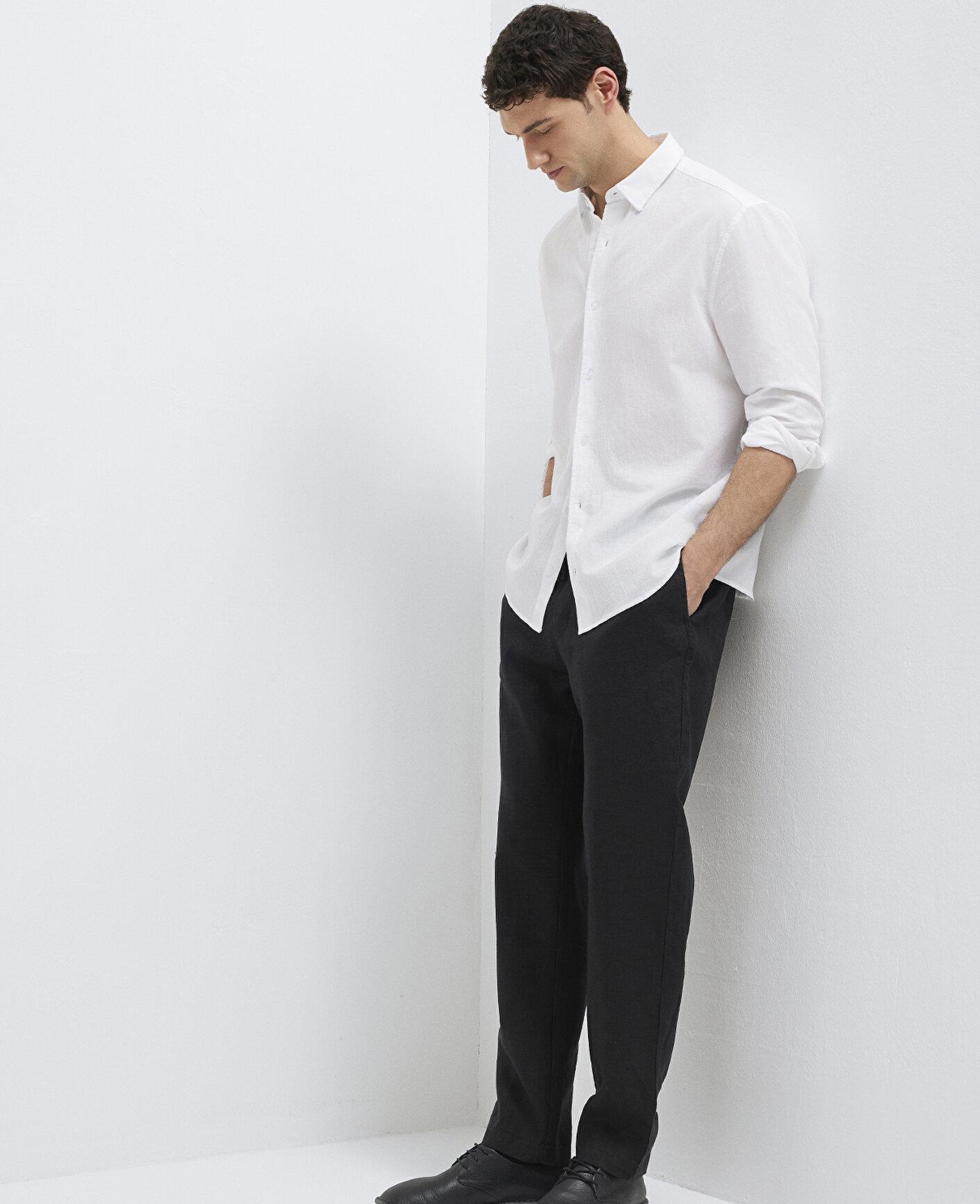 Mavi Siyah Keten Pantolon 0010577-900