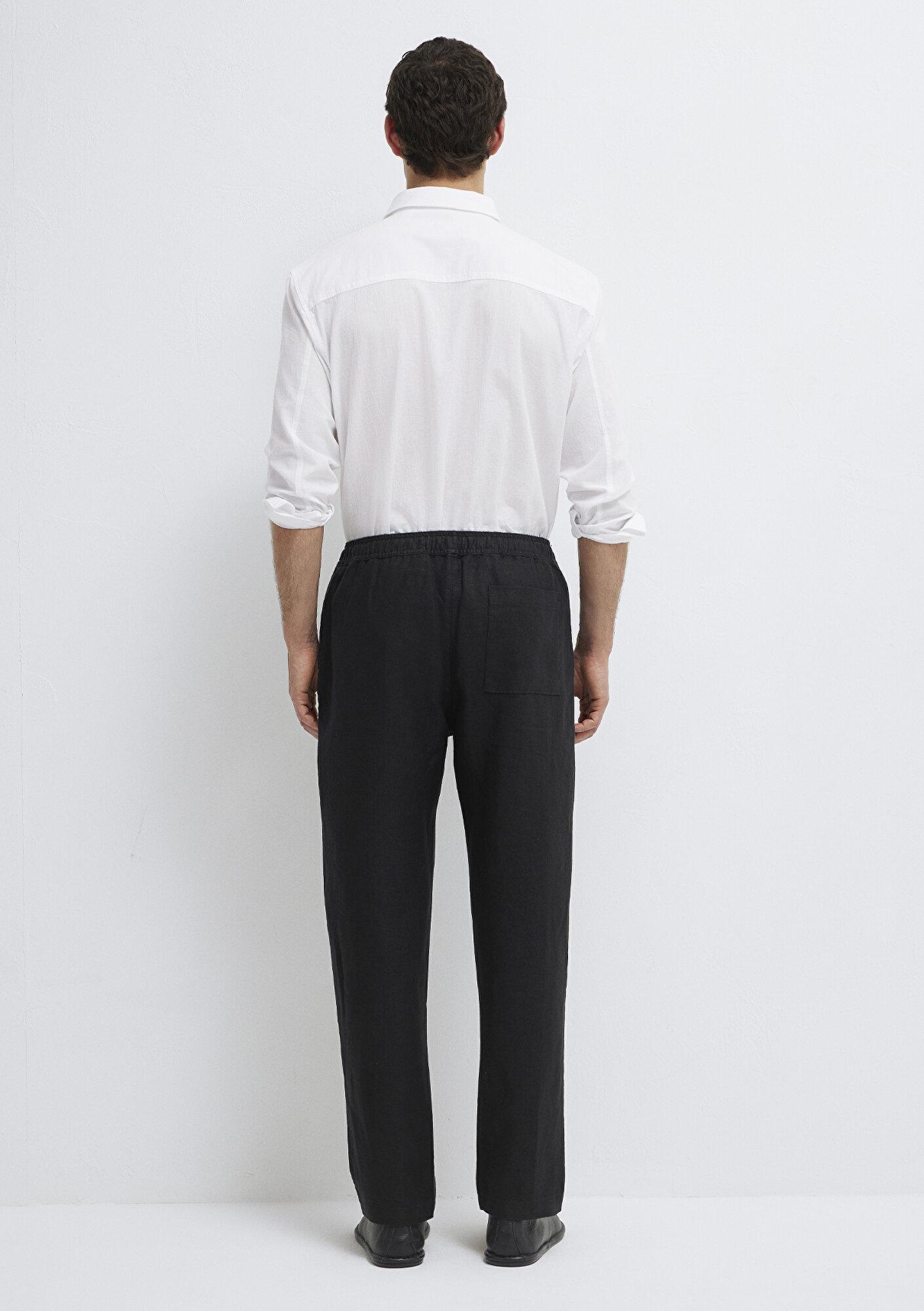 Mavi Siyah Keten Pantolon 0010577-900