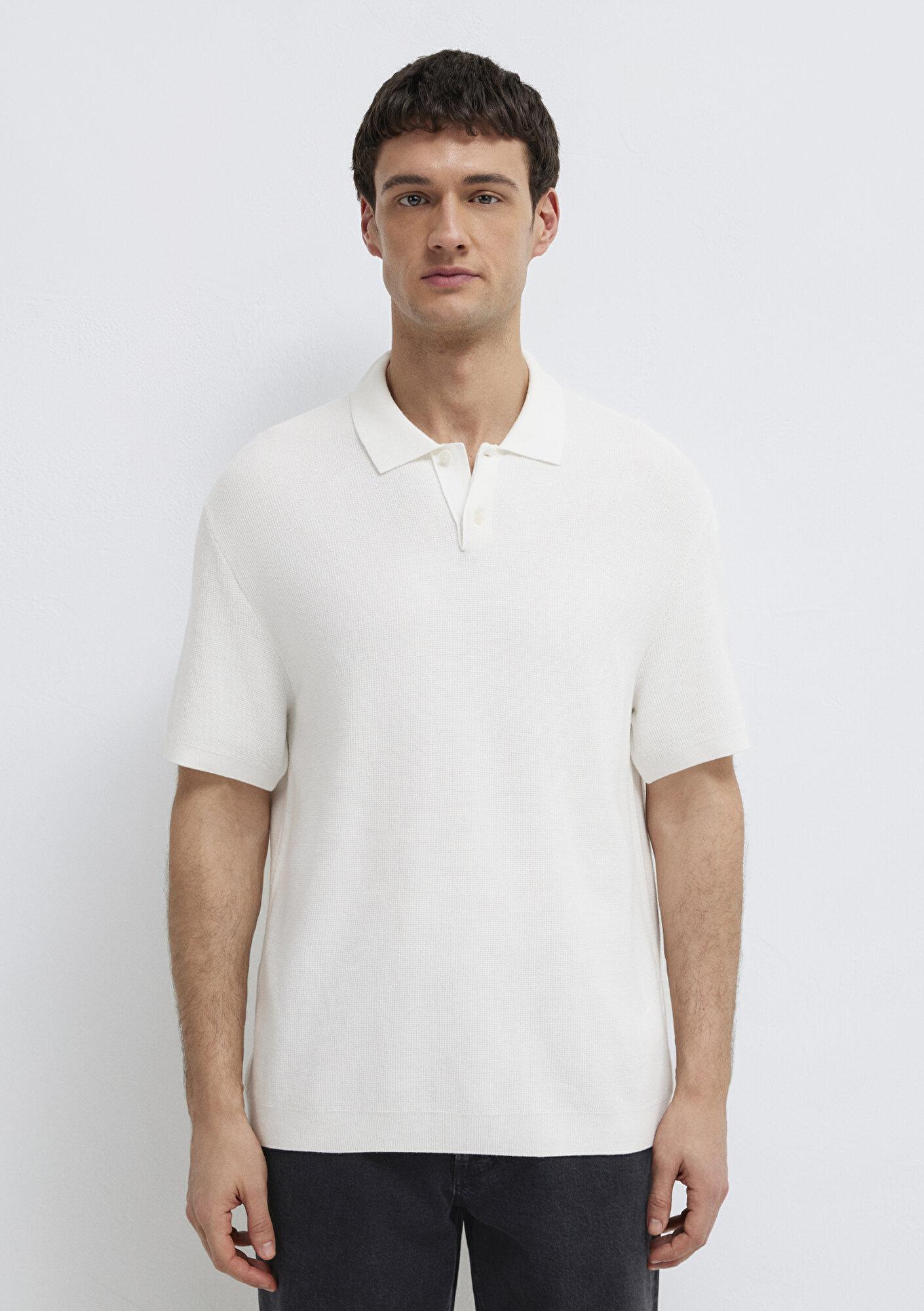 Mavi Ekru Triko Polo 0710397-70057