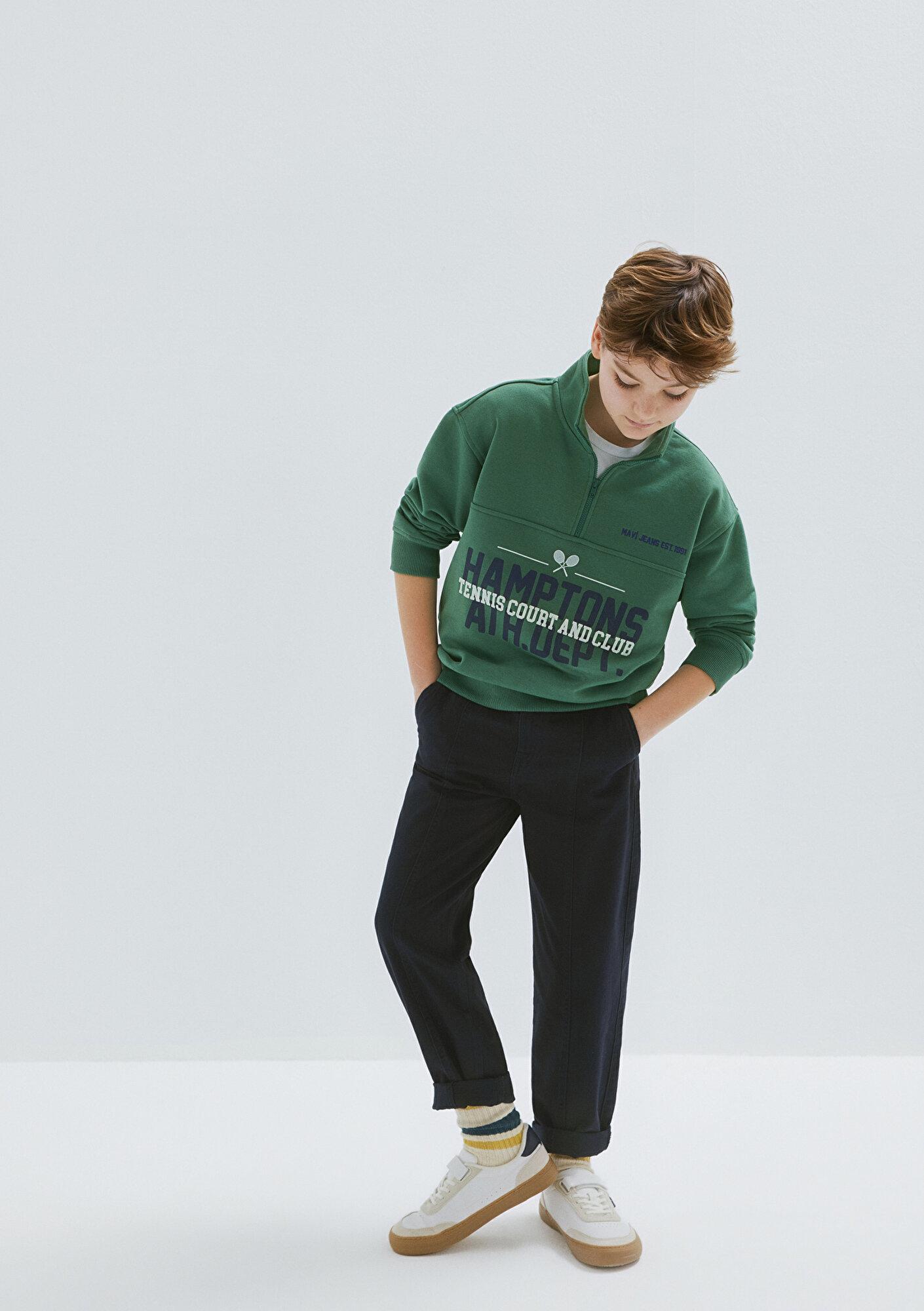 Mavi Tenis Baskılı Yeşil Sweatshirt 6S10169-71697