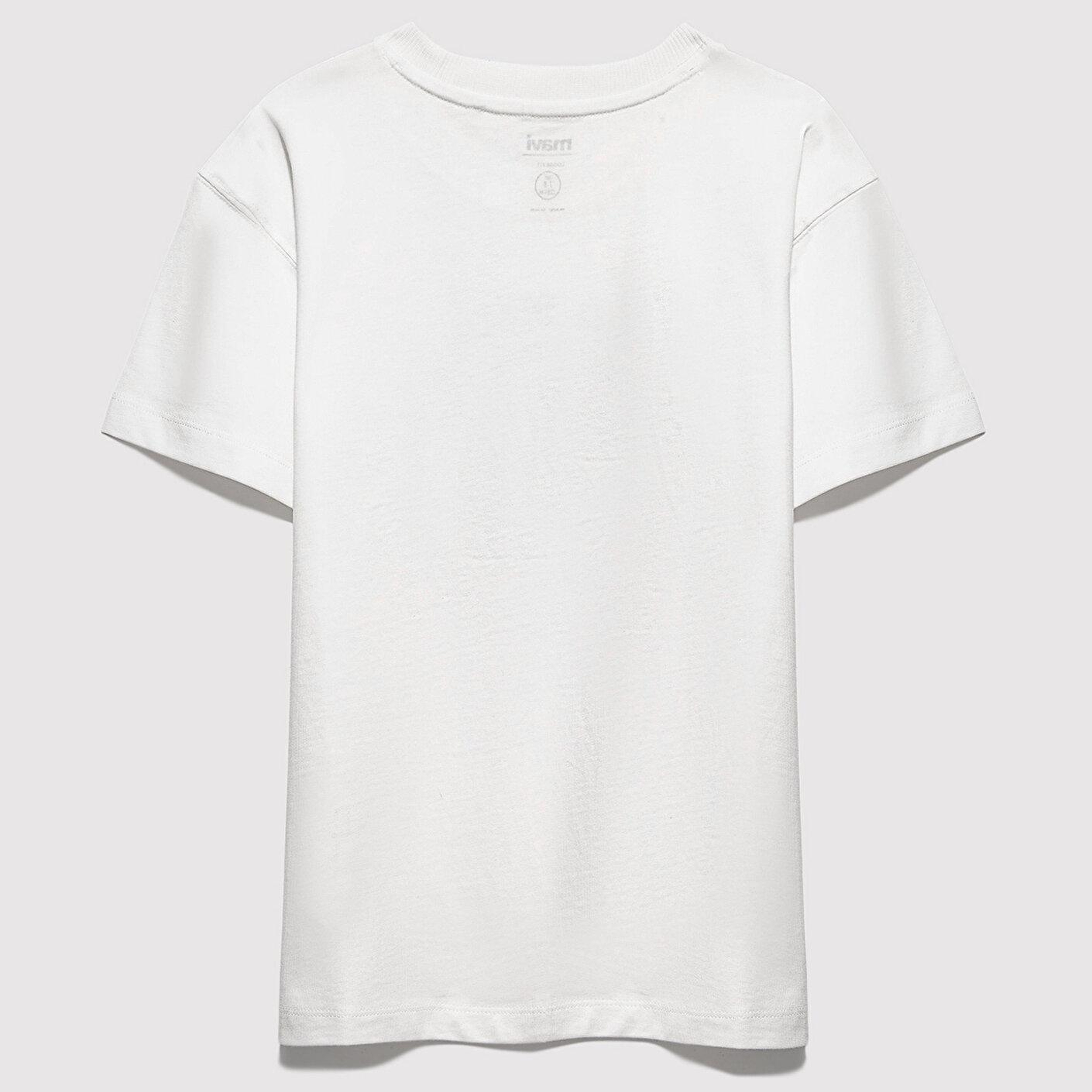 Mavi MJ Logo Baskılı Ekru Tişört Loose Fit / Bol Rahat Kesim 6610395-70057