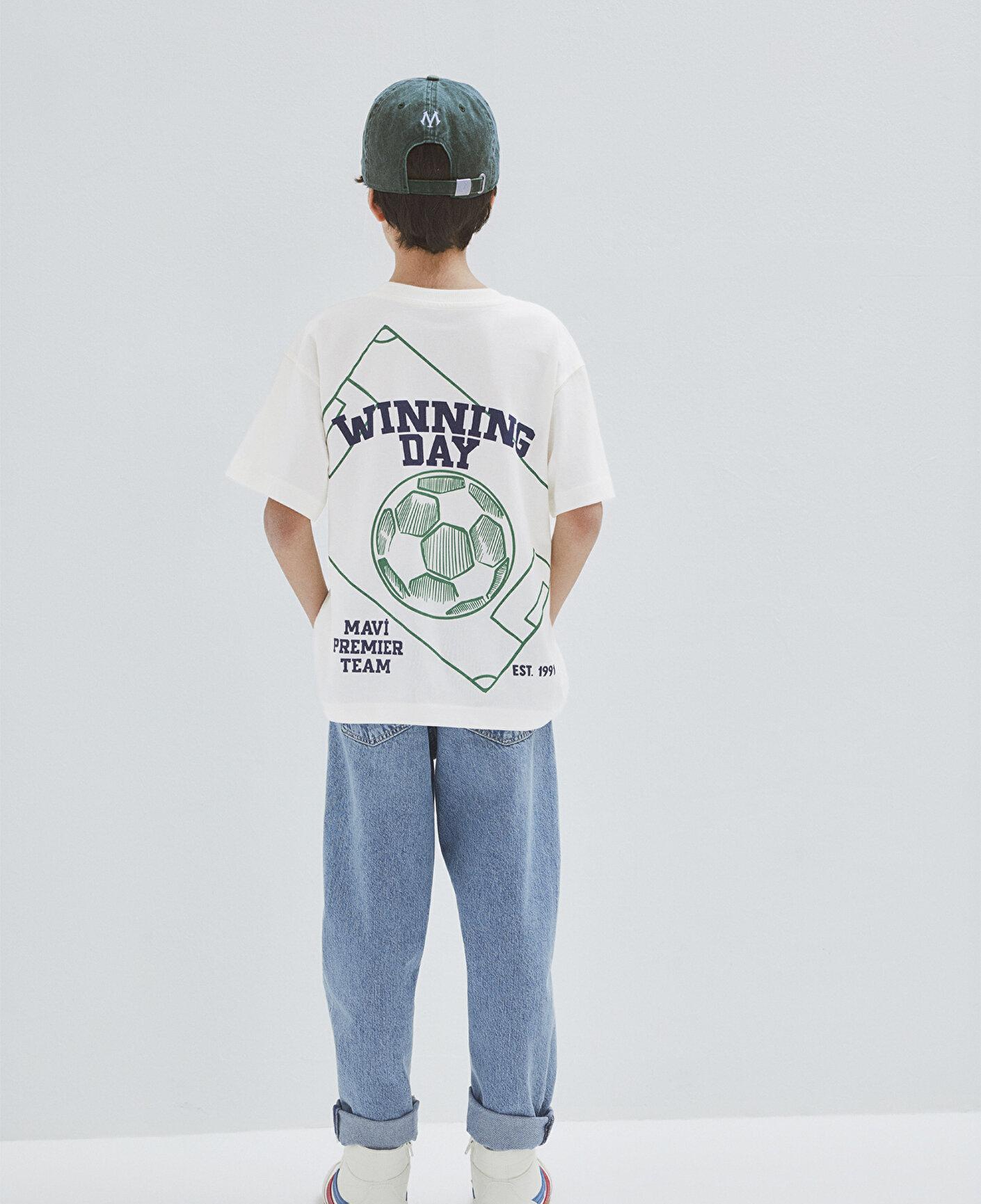 Mavi Good Team Vibes Baskılı Ekru Tişört Loose Fit / Bol Rahat Kesim 6610413-70057