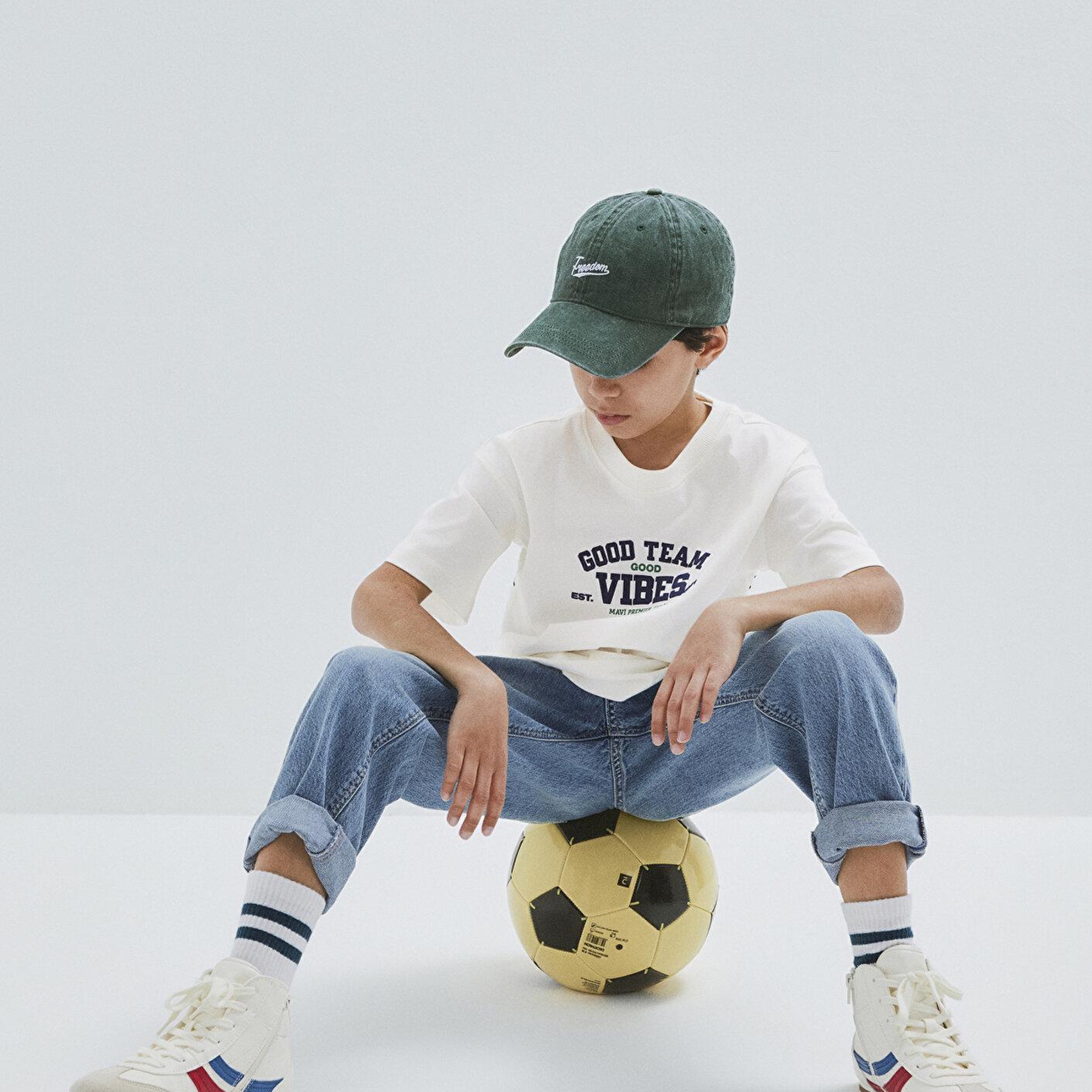 Mavi Good Team Vibes Baskılı Ekru Tişört Loose Fit / Bol Rahat Kesim 6610413-70057