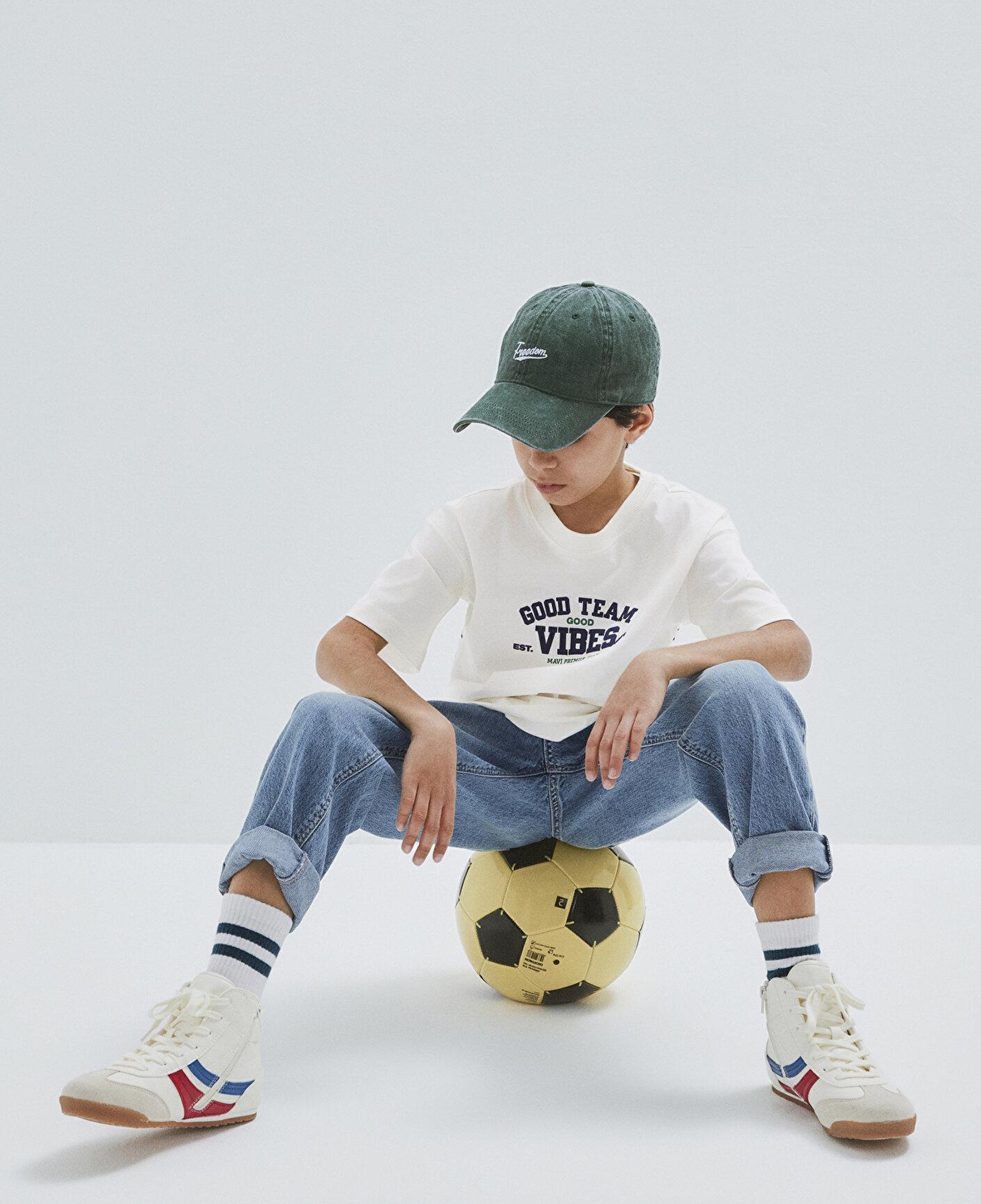 Mavi Good Team Vibes Baskılı Ekru Tişört Loose Fit / Bol Rahat Kesim 6610413-70057