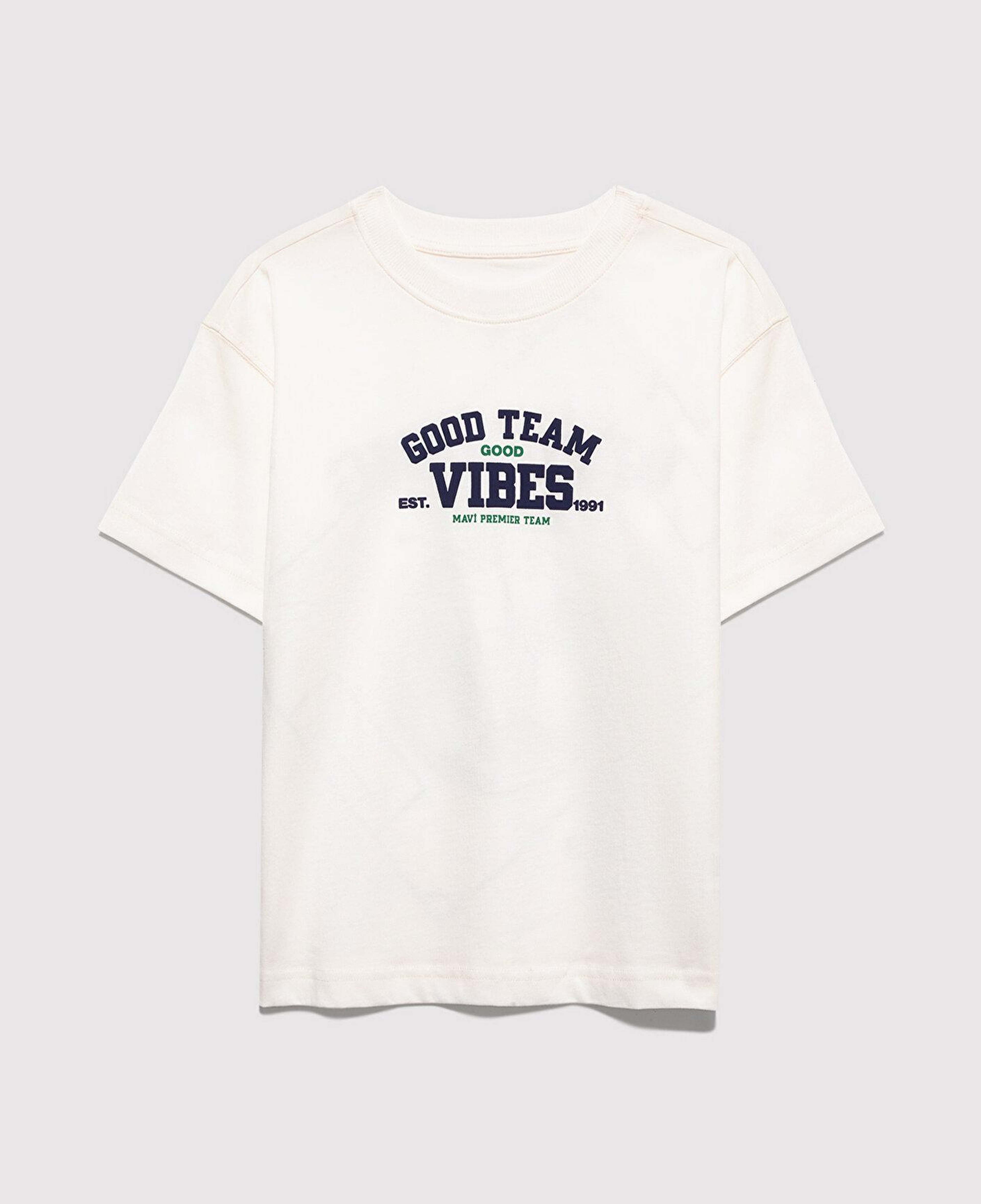 Mavi Good Team Vibes Baskılı Ekru Tişört Loose Fit / Bol Rahat Kesim 6610413-70057