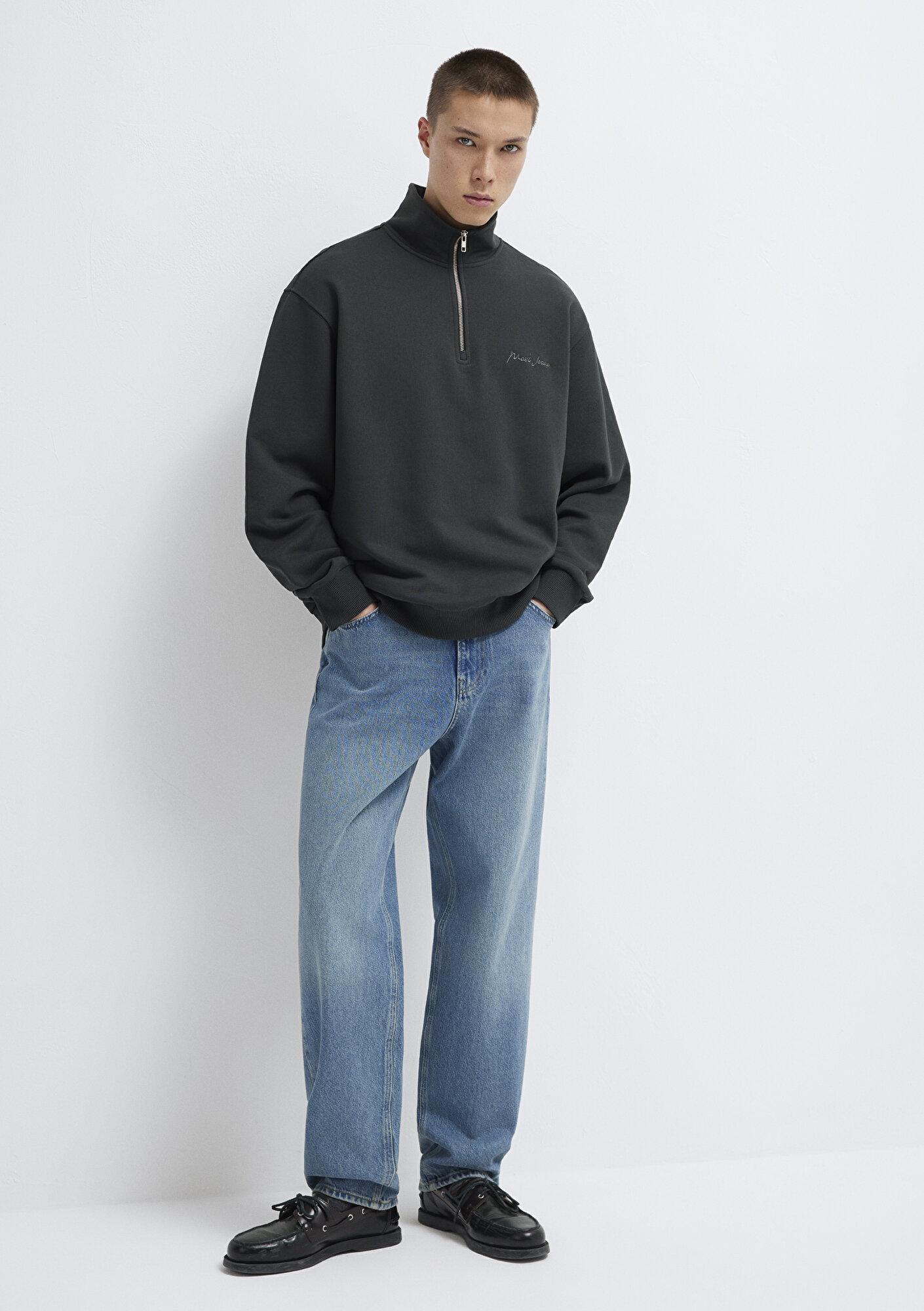 Mavi Mavi Jeans Yarı Fermuarlı Antrasit  Sweatshirt 0S10555-70092