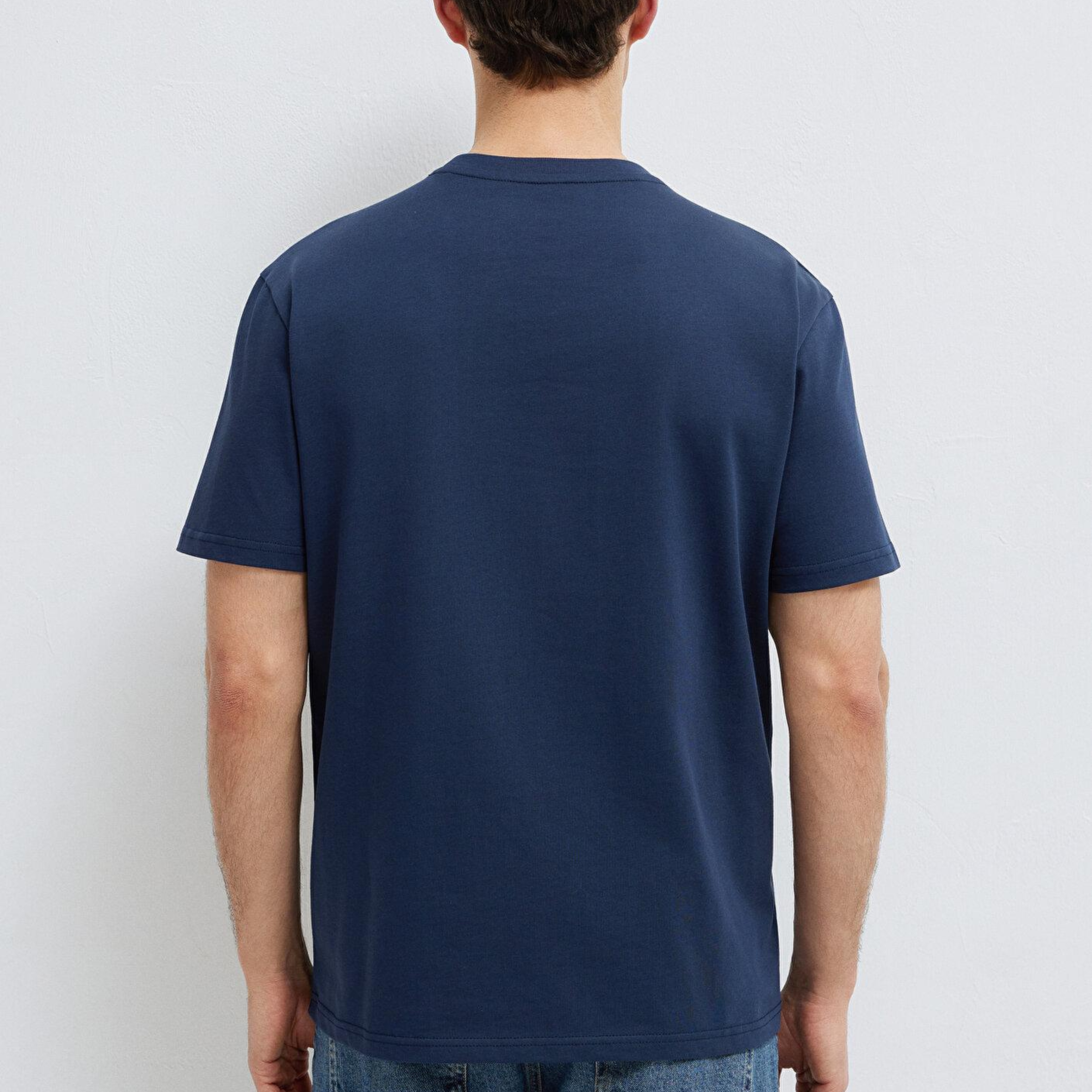 Mavi Baskılı Lacivert Tişört Loose Fit / Bol Rahat Kesim 0613156-70490