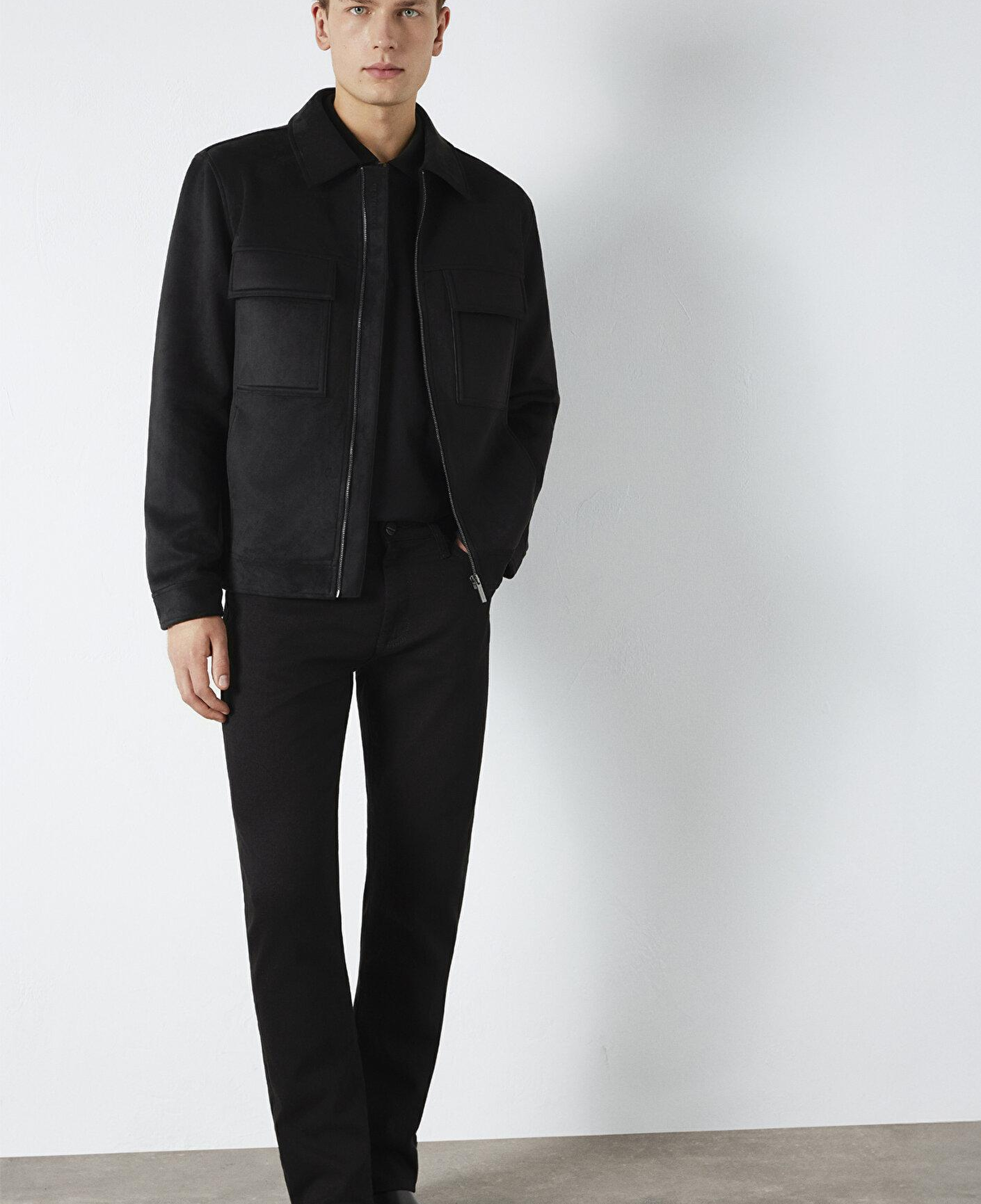 Mavi Mavi Black Cep Detaylı Siyah Suni Deri Ceket Regular Fit / Normal Kesim 0110783-71379