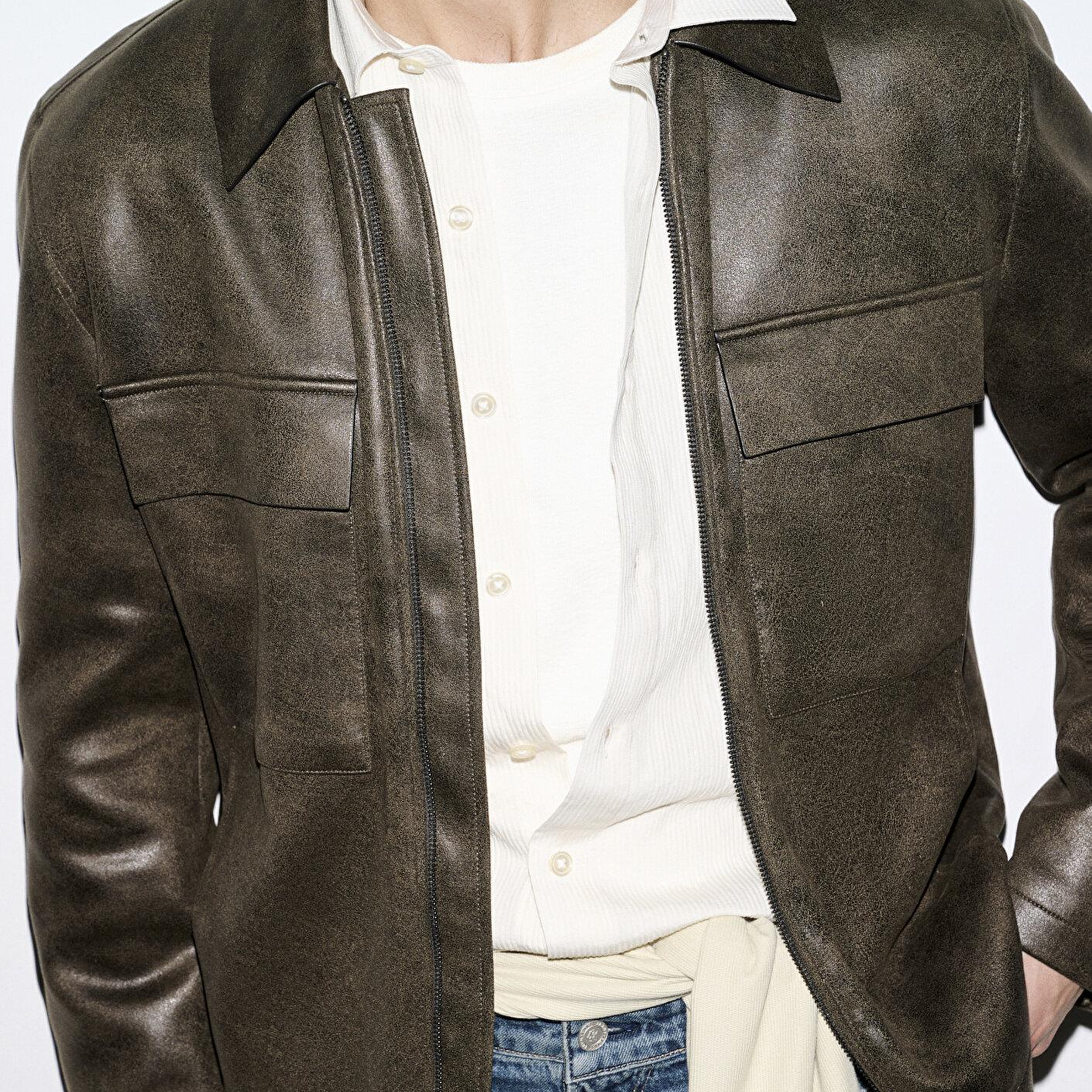 Mavi Cep Detaylı Kahverengi Ceket Regular Fit / Normal Kesim 0110780-70219