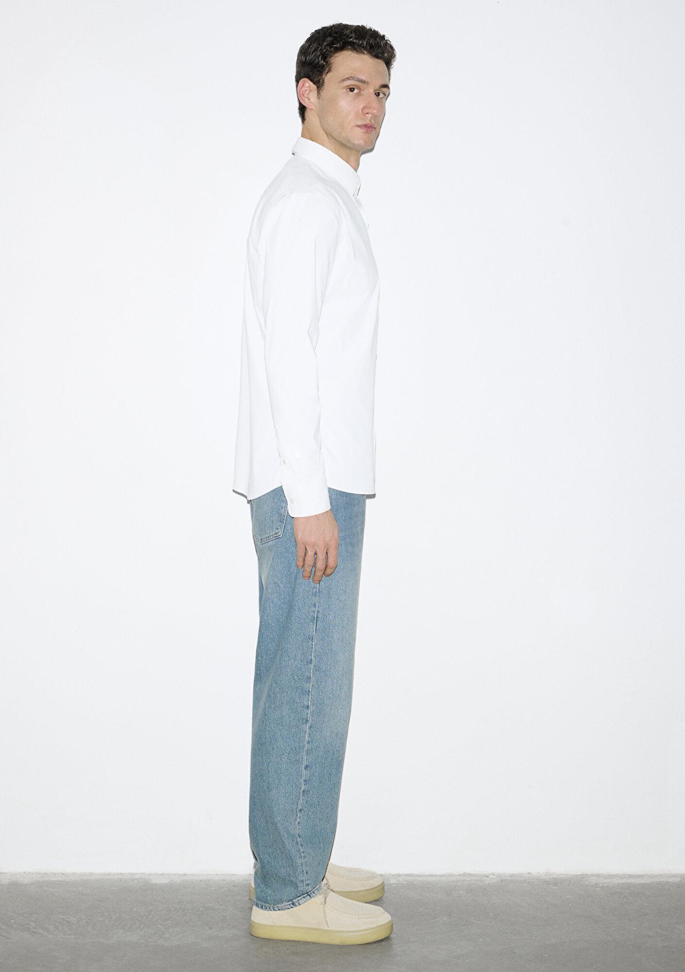 Mavi Hafif ve Esnek Beyaz Travel Gömlek Regular Fit / Normal Kesim 0211812-620