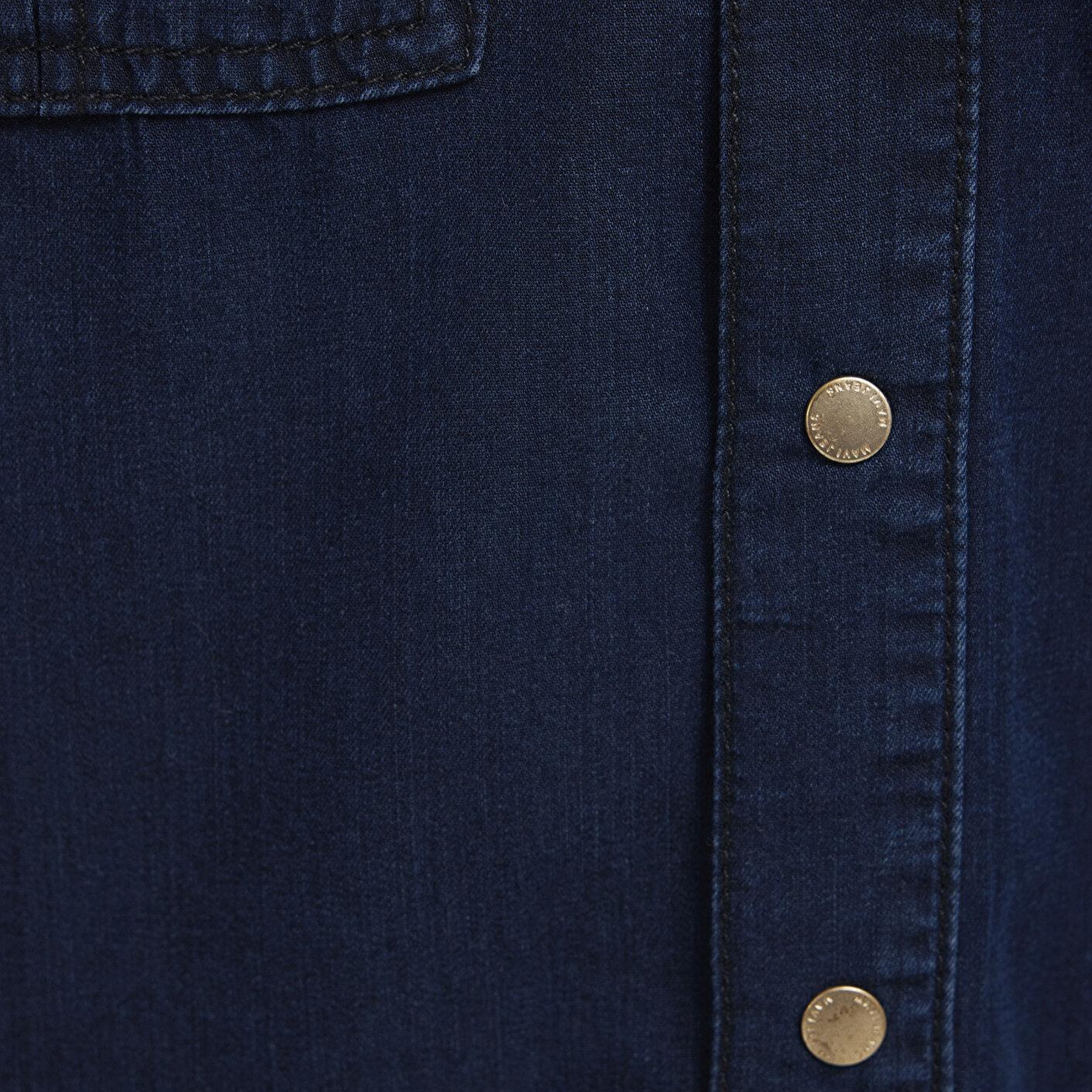 Mavi Nia Gold Premium Mürekkep Mavi Jean Gömlek Fitted / Vücuda Oturan Kesim 1211137-90540
