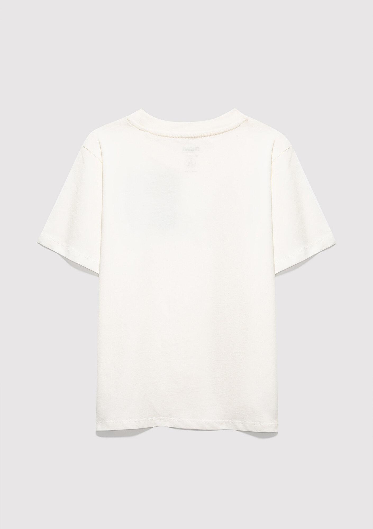 Mavi Mavi Logo Kedi Baskılı Ekru Tişört Regular Fit / Normal Kesim 7610338-70057