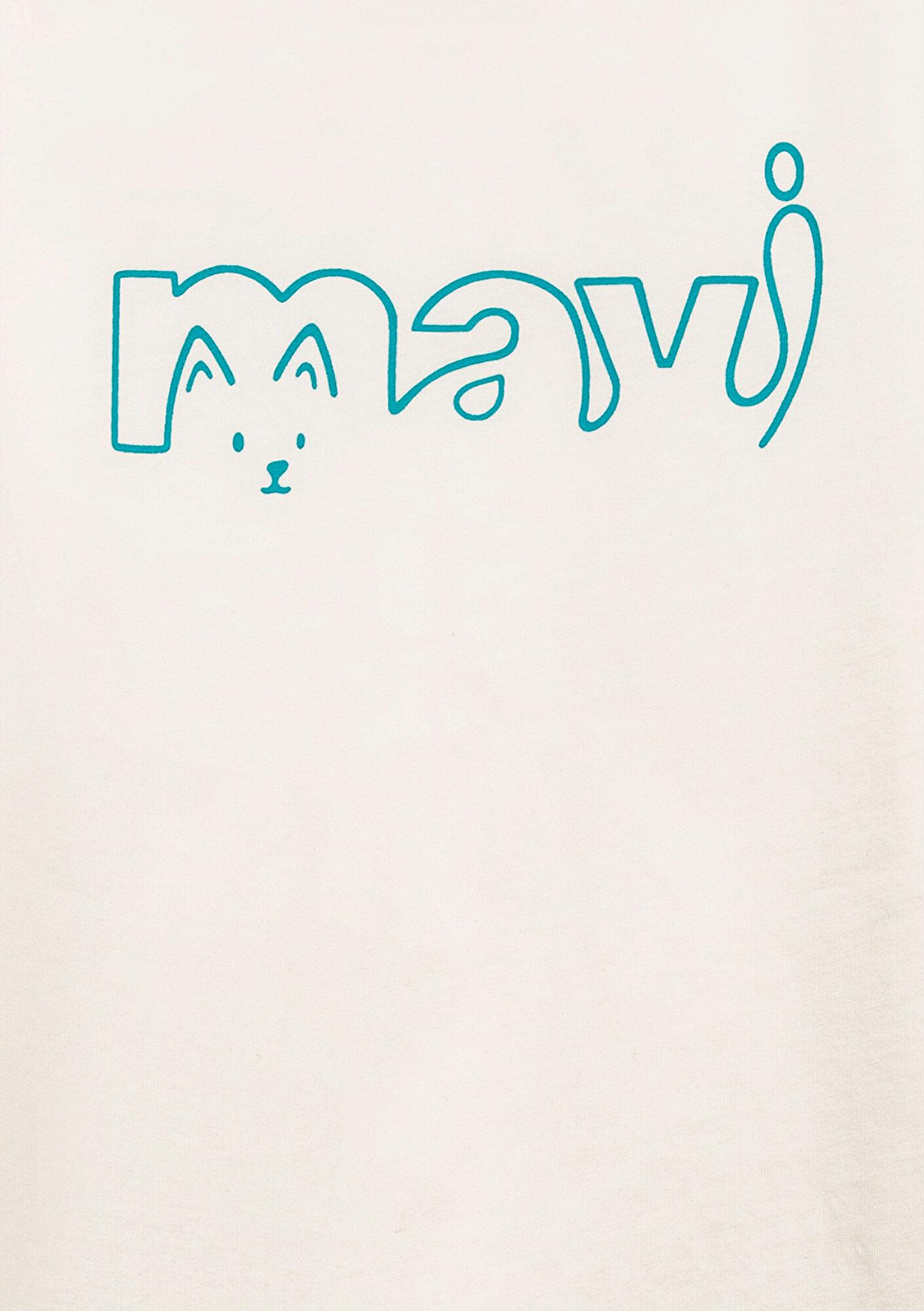 Mavi Mavi Logo Kedi Baskılı Ekru Tişört Regular Fit / Normal Kesim 7610338-70057
