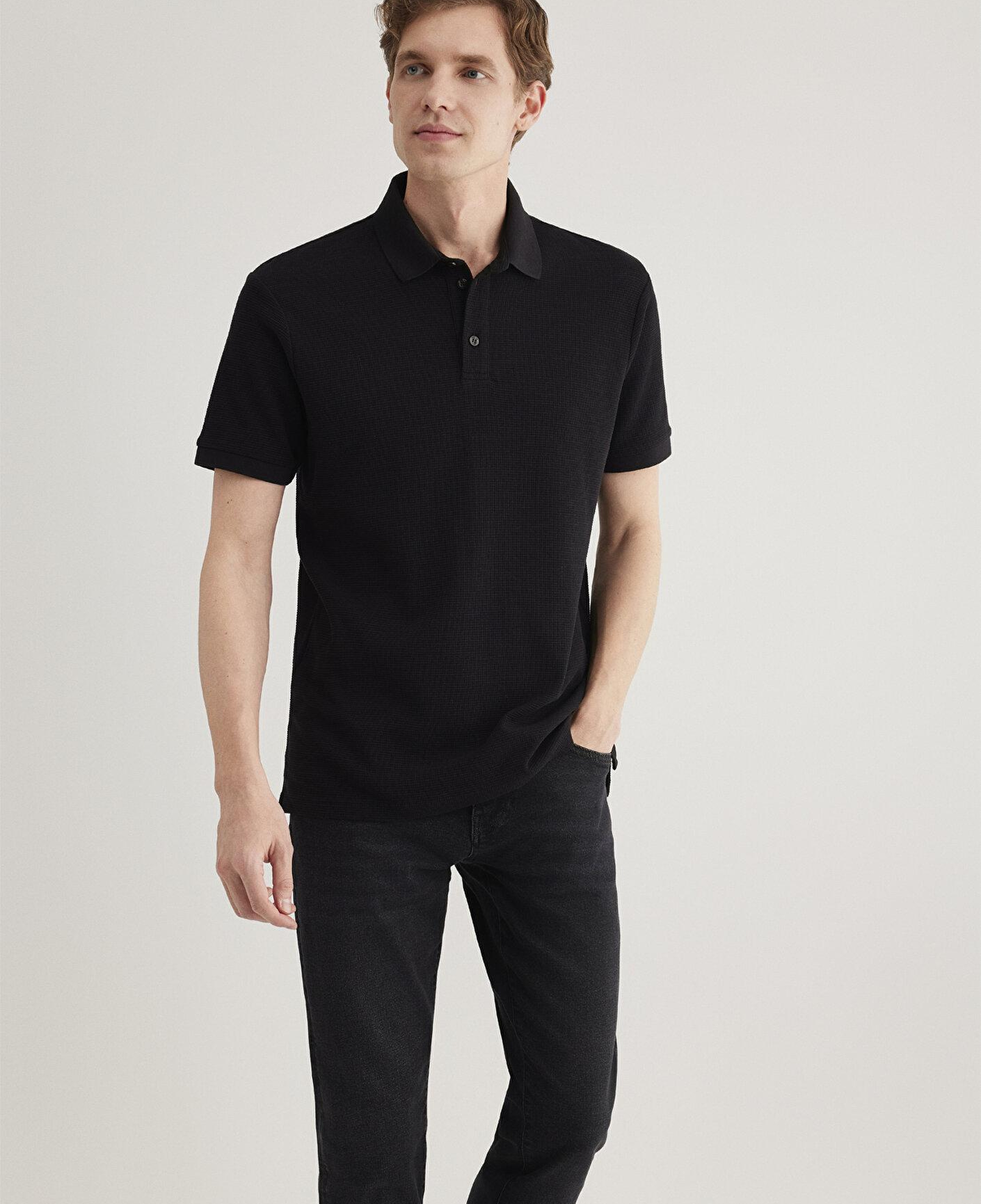 Mavi Siyah Polo Tişört Slim Fit / Dar Kesim 0612521-900