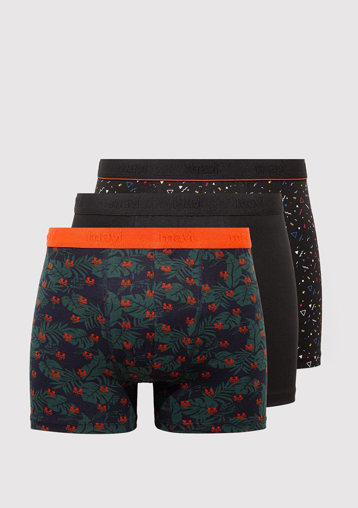 Mavi 3lü Baskılı Boxer 0911421-33648