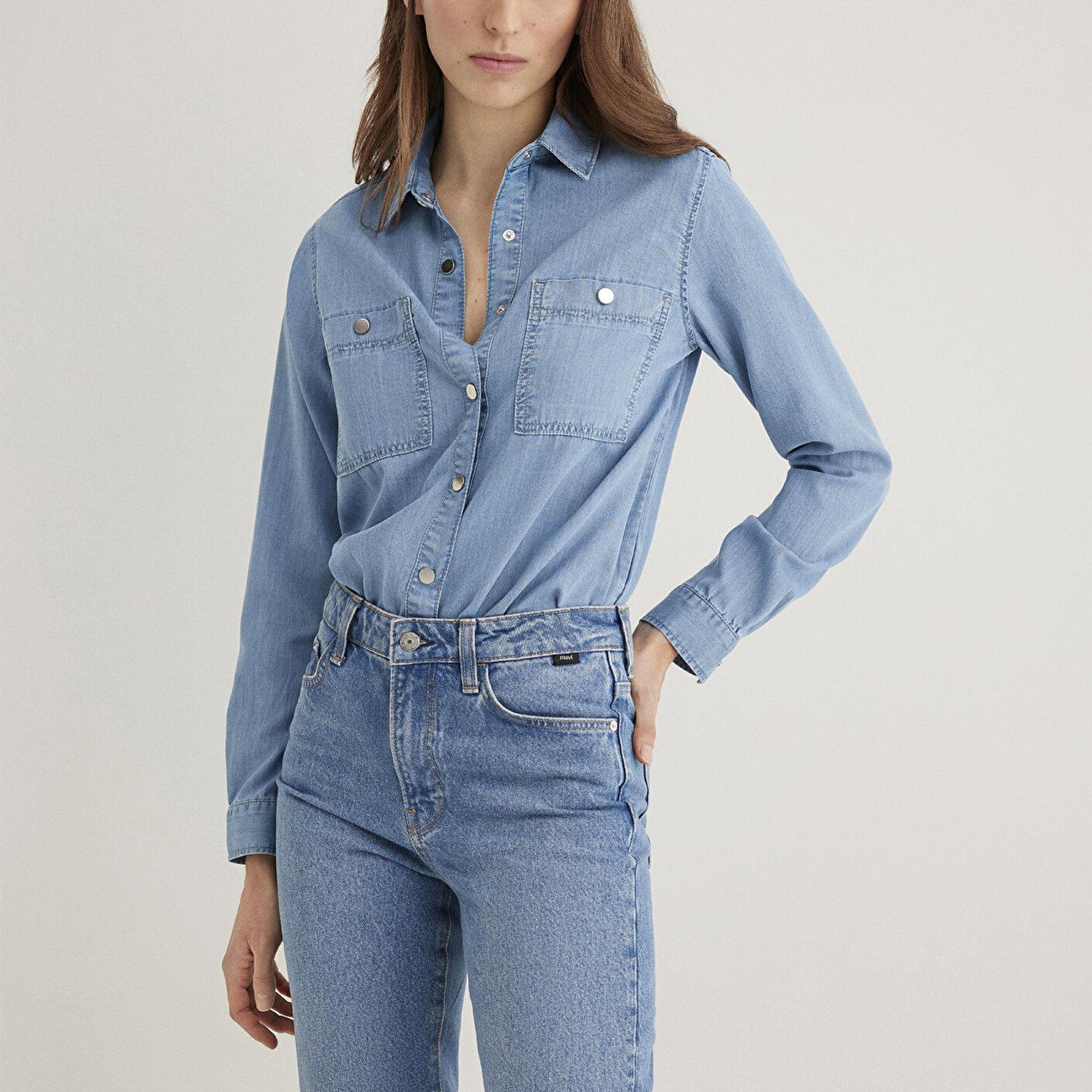 Mavi Betty Gold Açık Mavi Jean Gömlek Fitted / Vücuda Oturan Kesim 1210818-89159