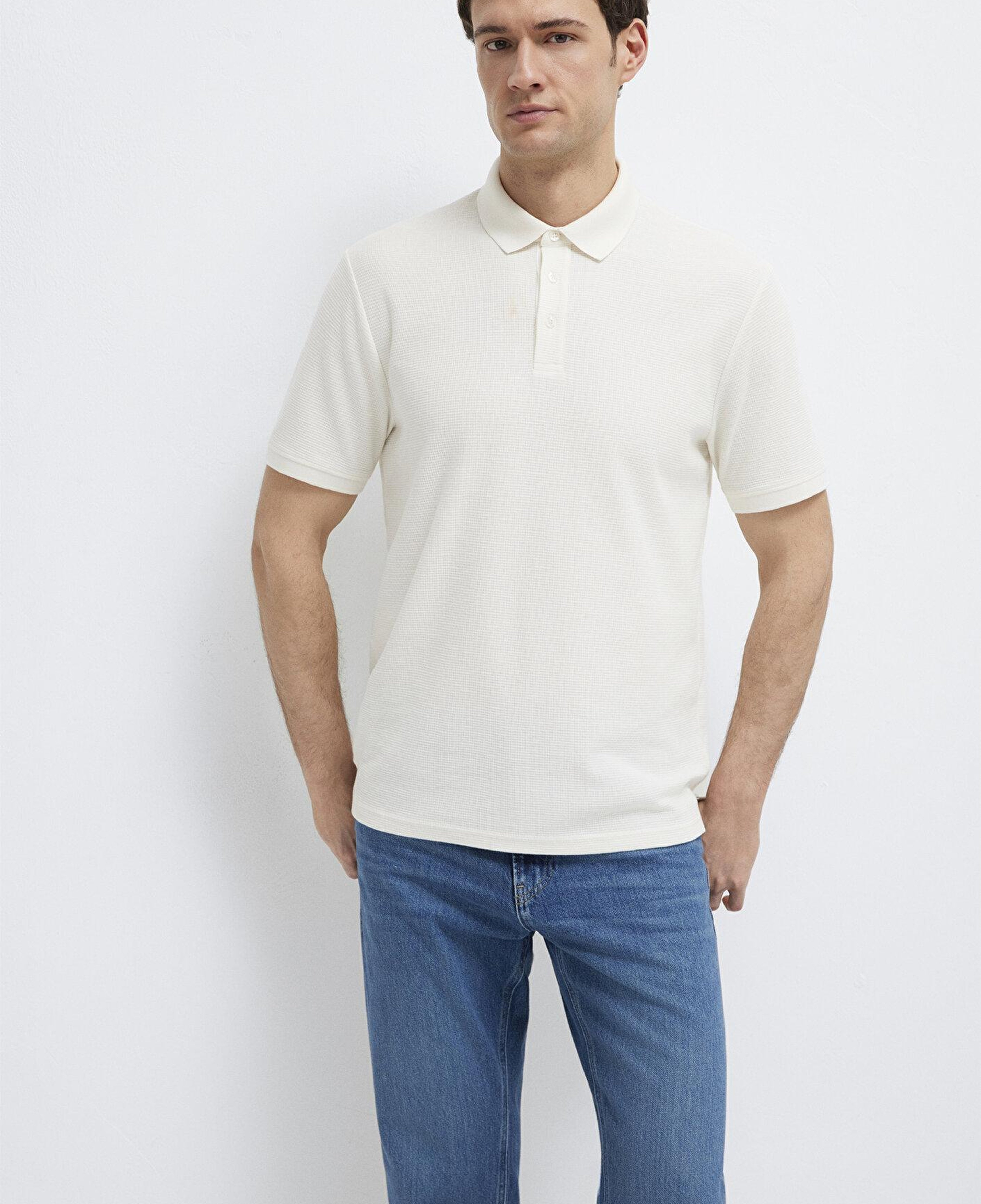 Mavi Ekru Polo Tişört Slim Fit / Dar Kesim 0612521-70057