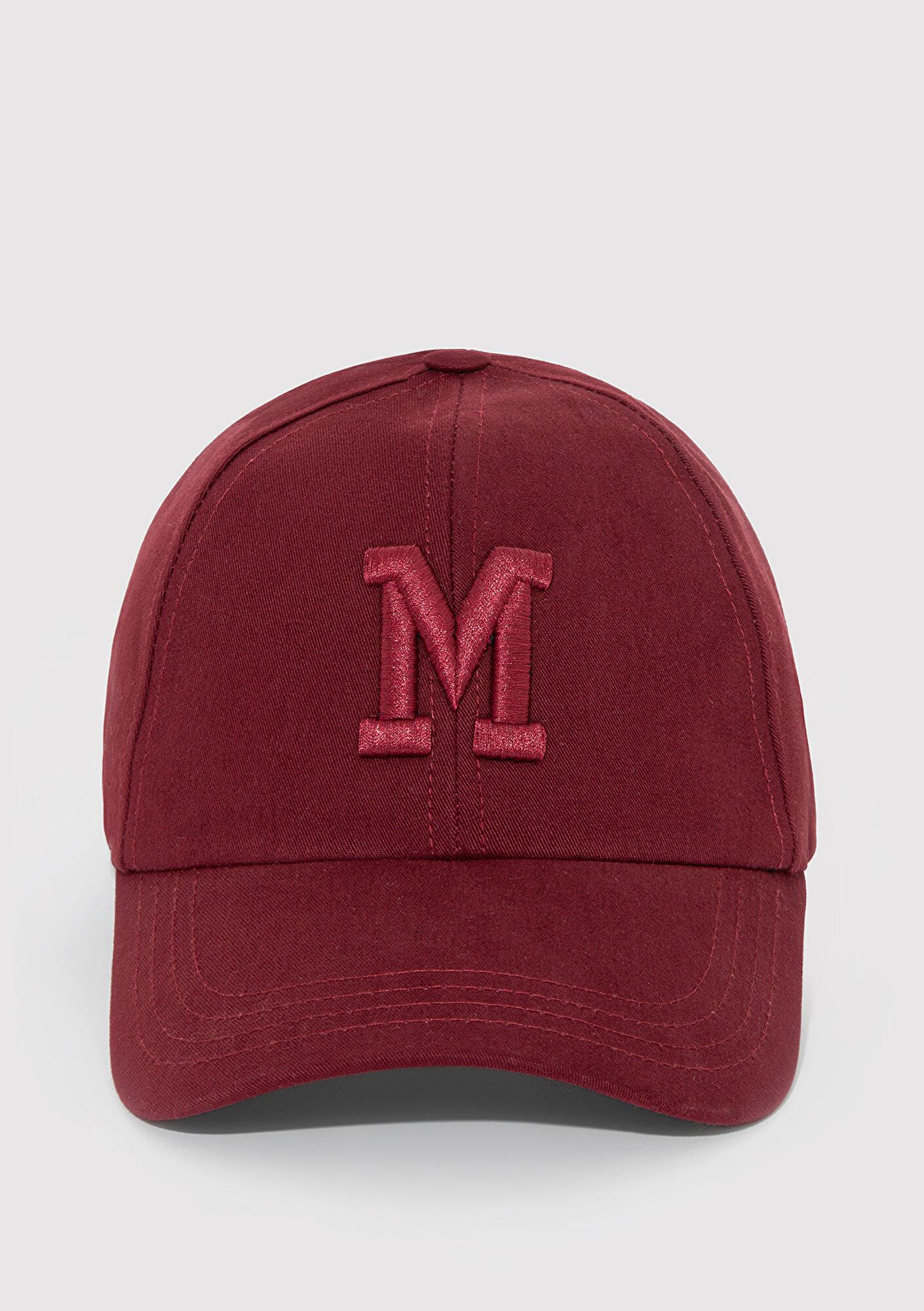 Mavi M Logo Nakışlı Bordo Şapka 1912255-82051