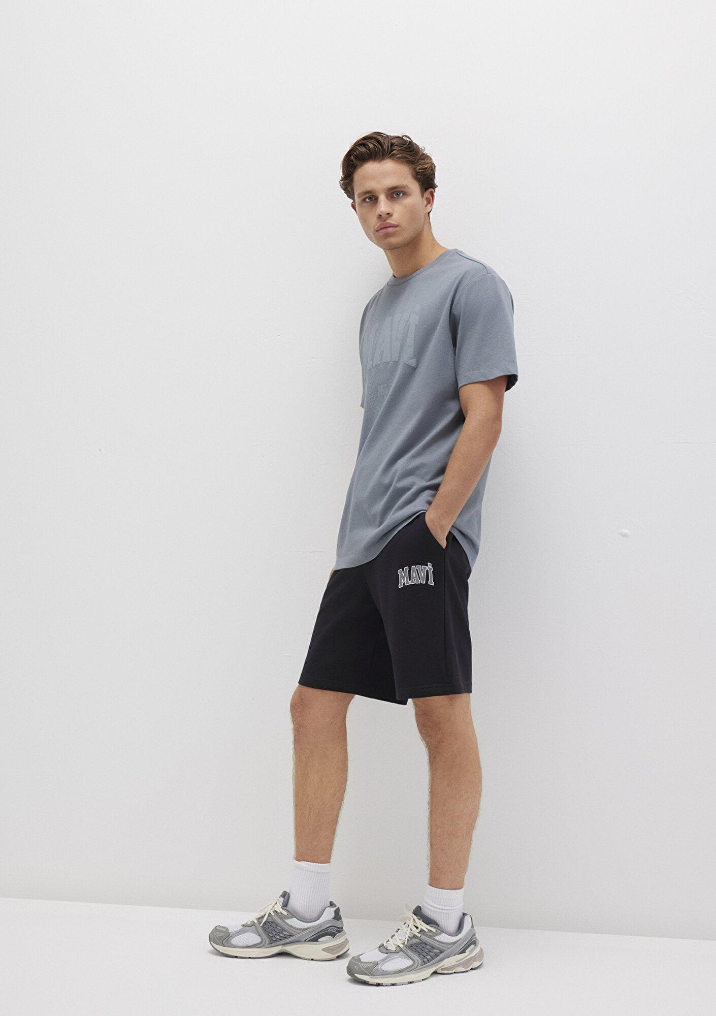 Mavi Mavi Logo Baskılı Siyah Şort 0410224-900