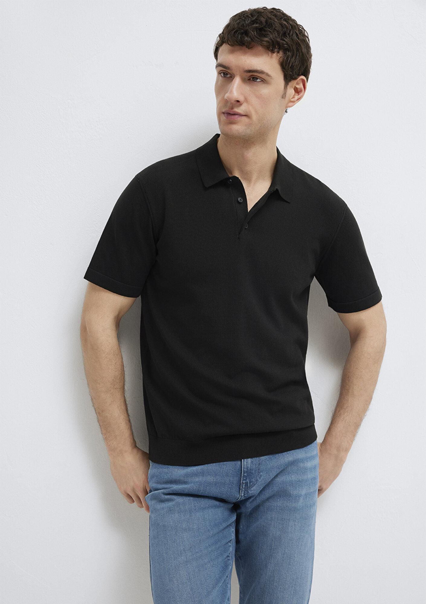 Mavi Mavi Black Siyah Triko Polo Fitted / Vücuda Oturan Kesim 0710249-900