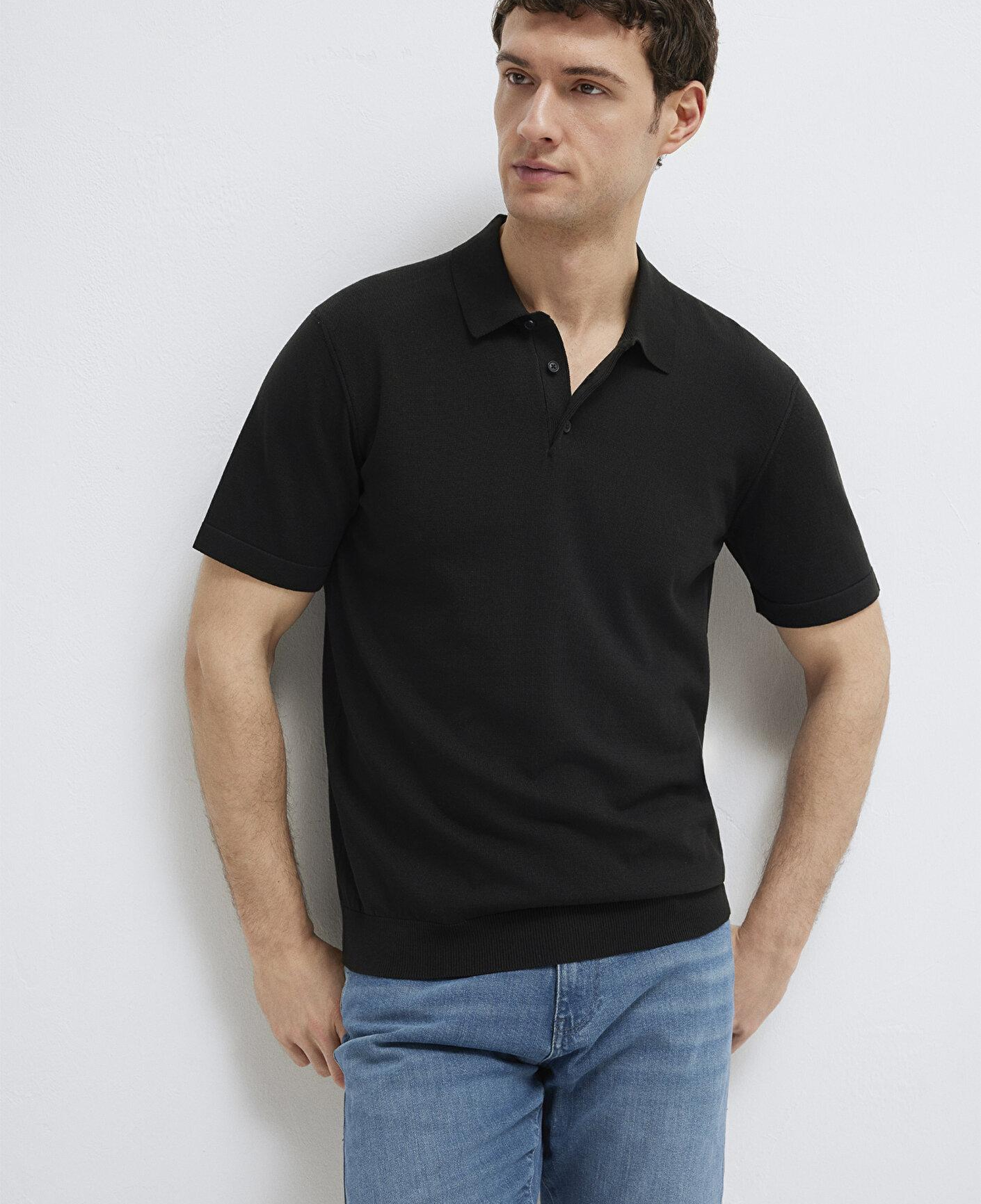 Mavi Mavi Black Siyah Triko Polo Fitted / Vücuda Oturan Kesim 0710249-900