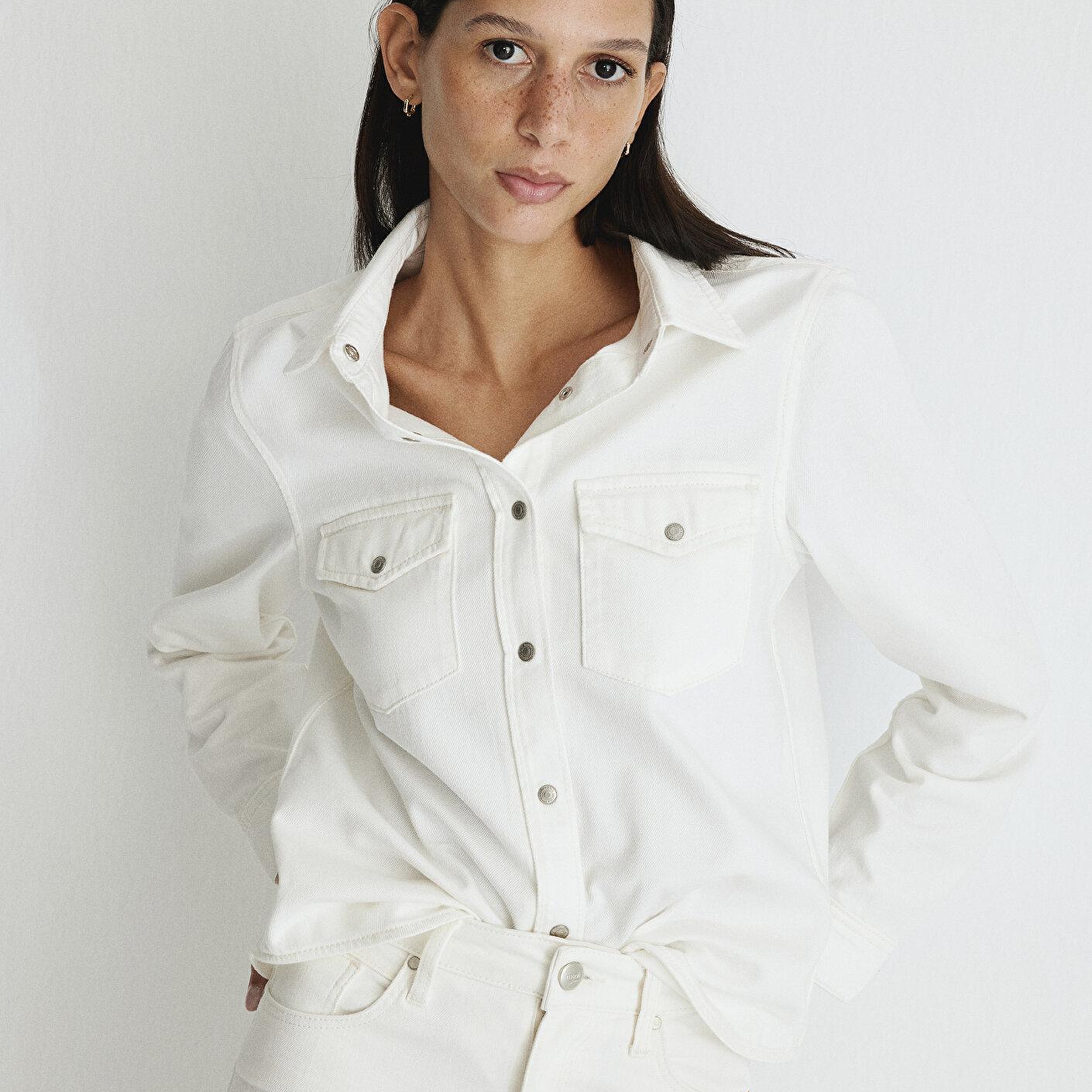 Mavi Merida Real Blue Kırık Beyaz Jean Gömlek Fitted / Vücuda Oturan Kesim 1210662-86491