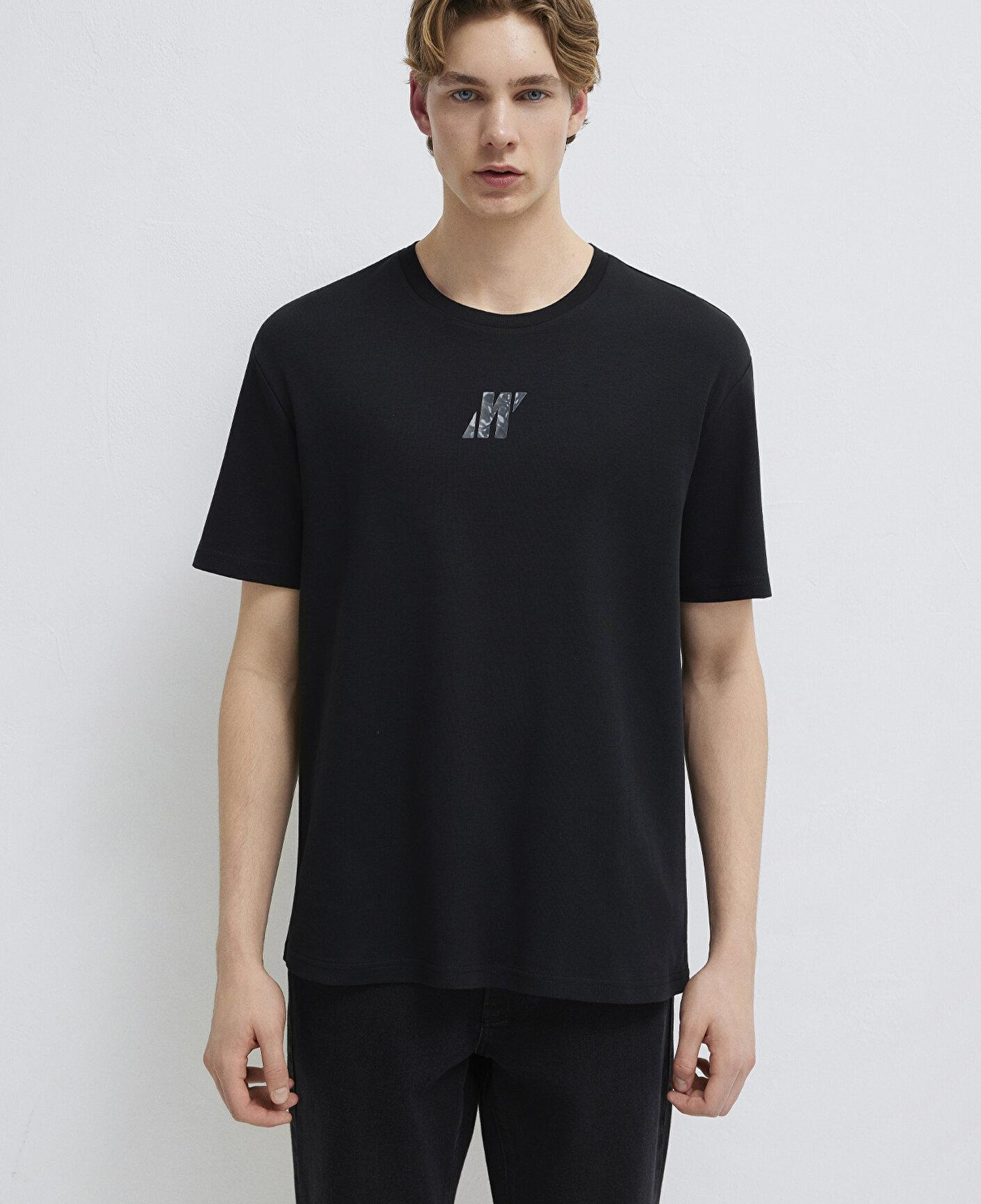Mavi Mavi Pro Logo Baskılı Siyah Tişört Loose Fit / Bol Rahat Kesim 0612189-900