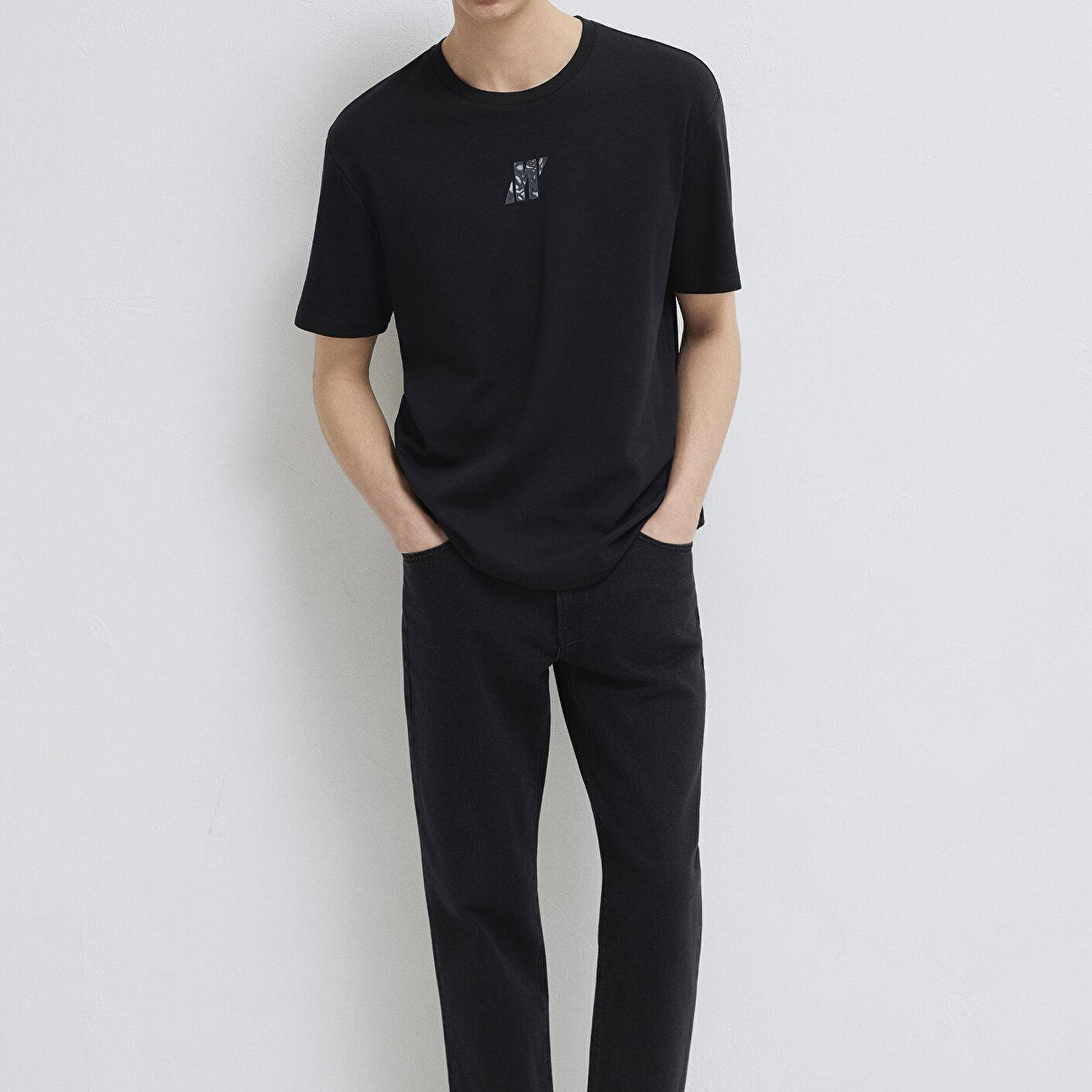 Mavi Mavi Pro Logo Baskılı Siyah Tişört Loose Fit / Bol Rahat Kesim 0612189-900