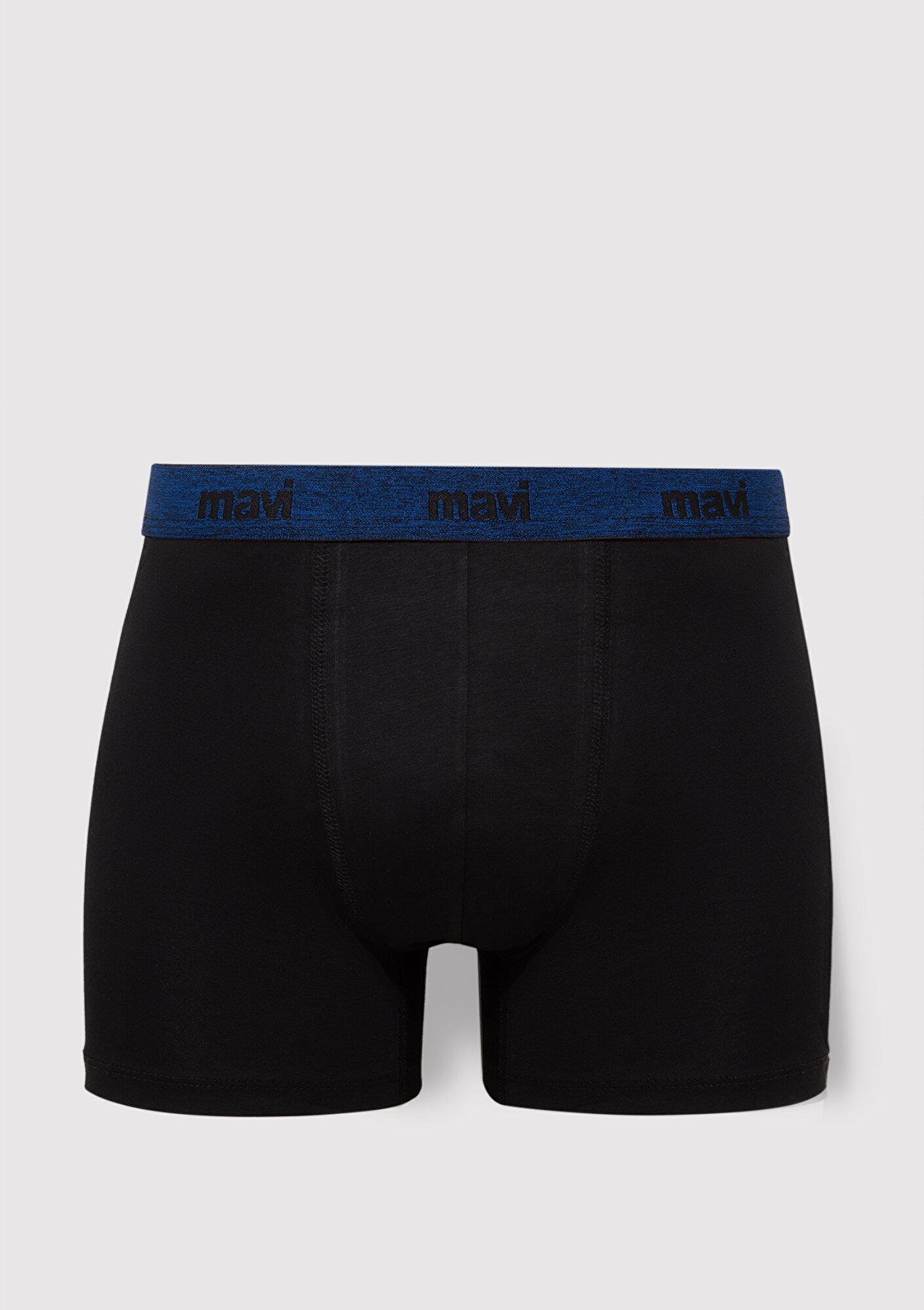 Mavi 3lü Siyah Basic Boxer 0911408-85585