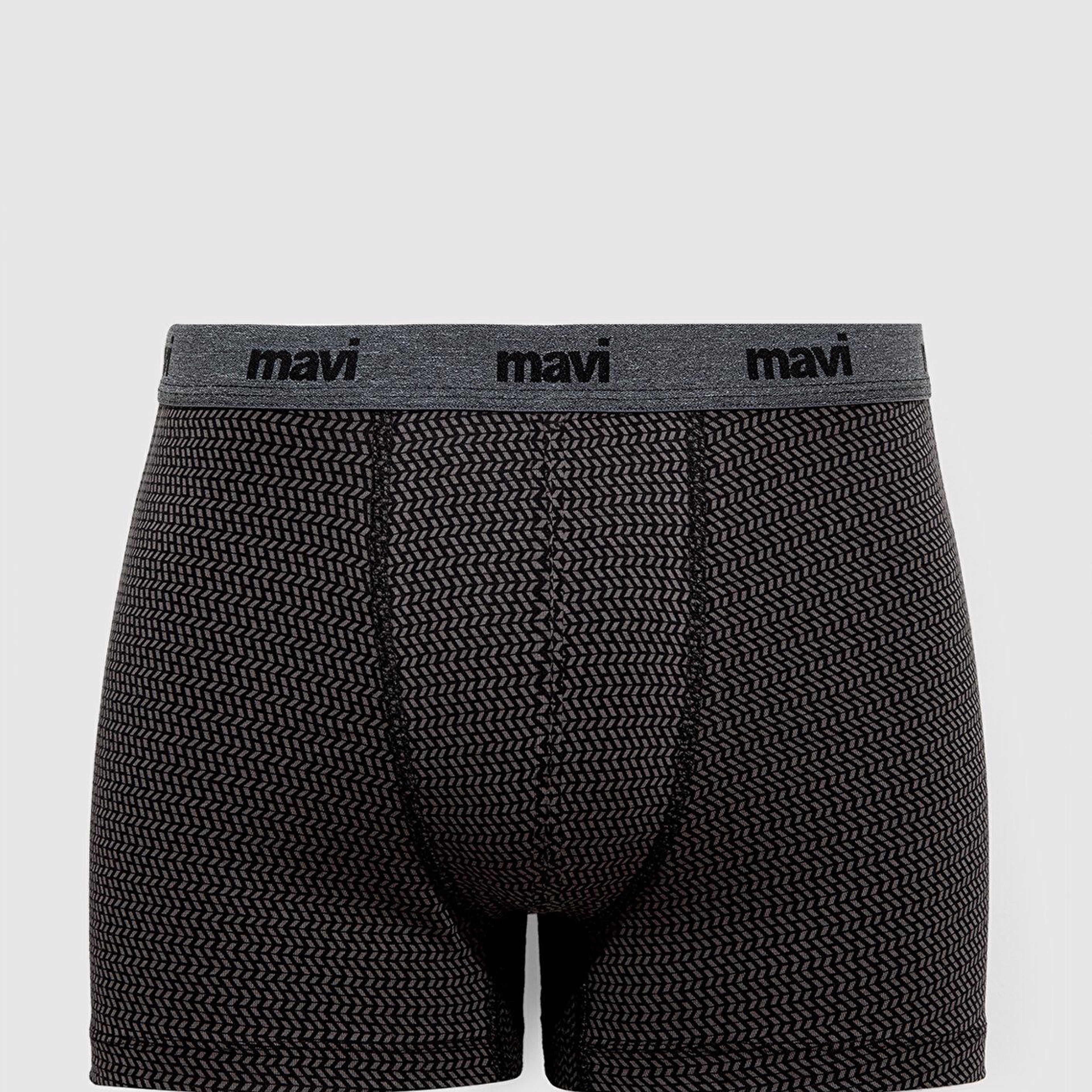 Mavi Geometrik Desenli Antrasit Boxer 092083-900