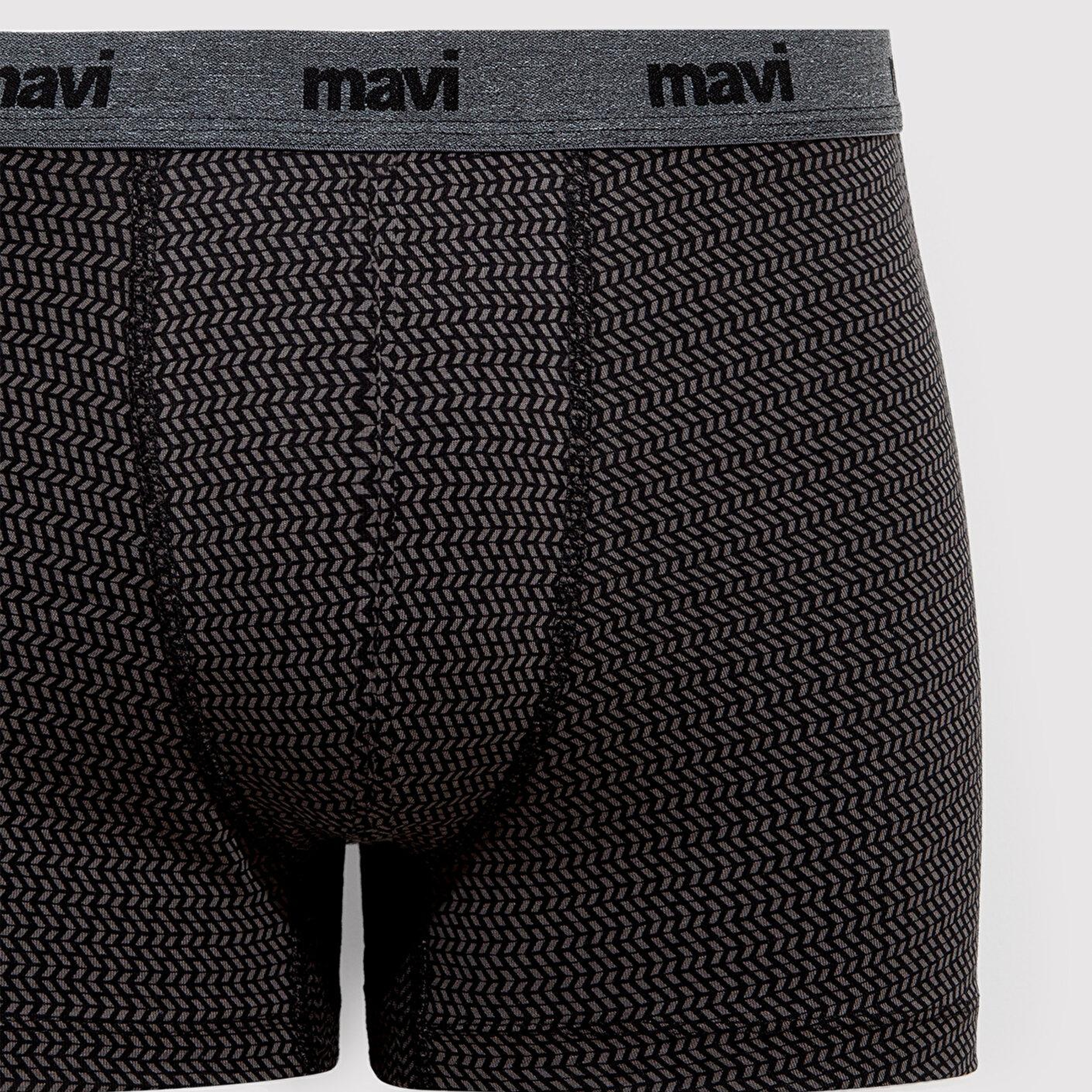 Mavi Geometrik Desenli Antrasit Boxer 092083-900