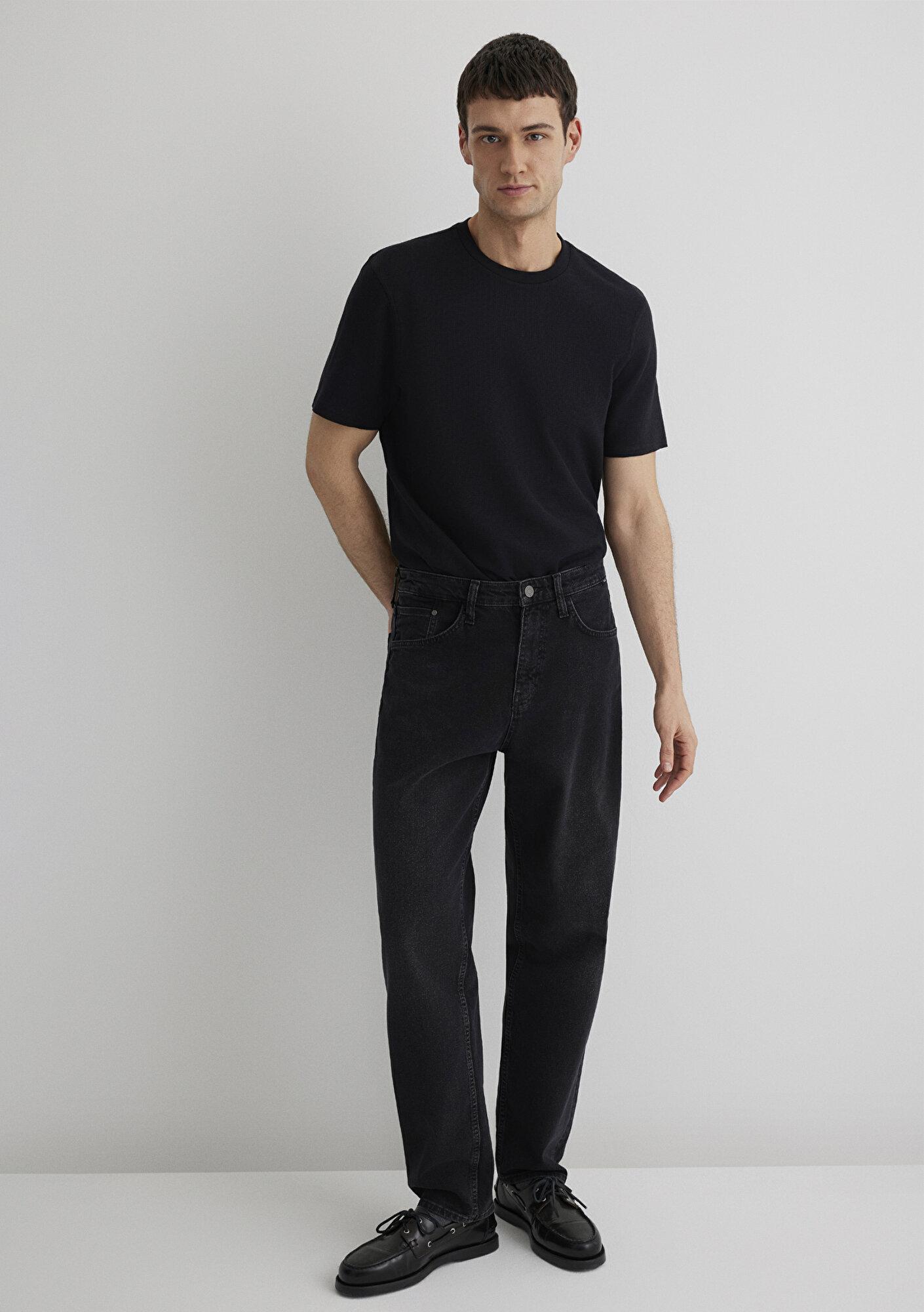 Mavi Dokulu Siyah Basic Tişört Regular Fit / Normal Kesim 0610277-900