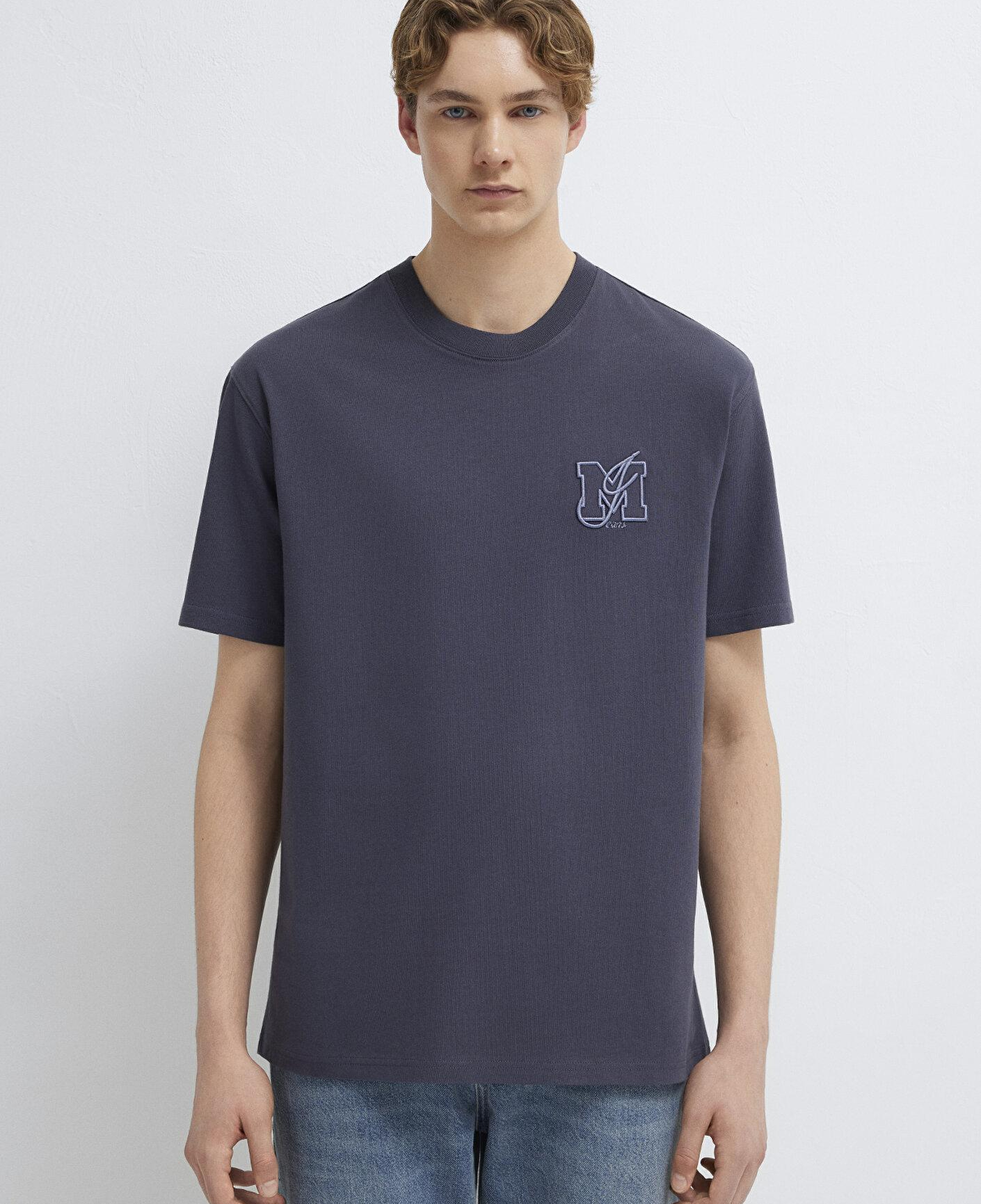 Mavi MJ Logo Detaylı Gri Tişört Loose Fit / Bol Rahat Kesim 0612885-70101