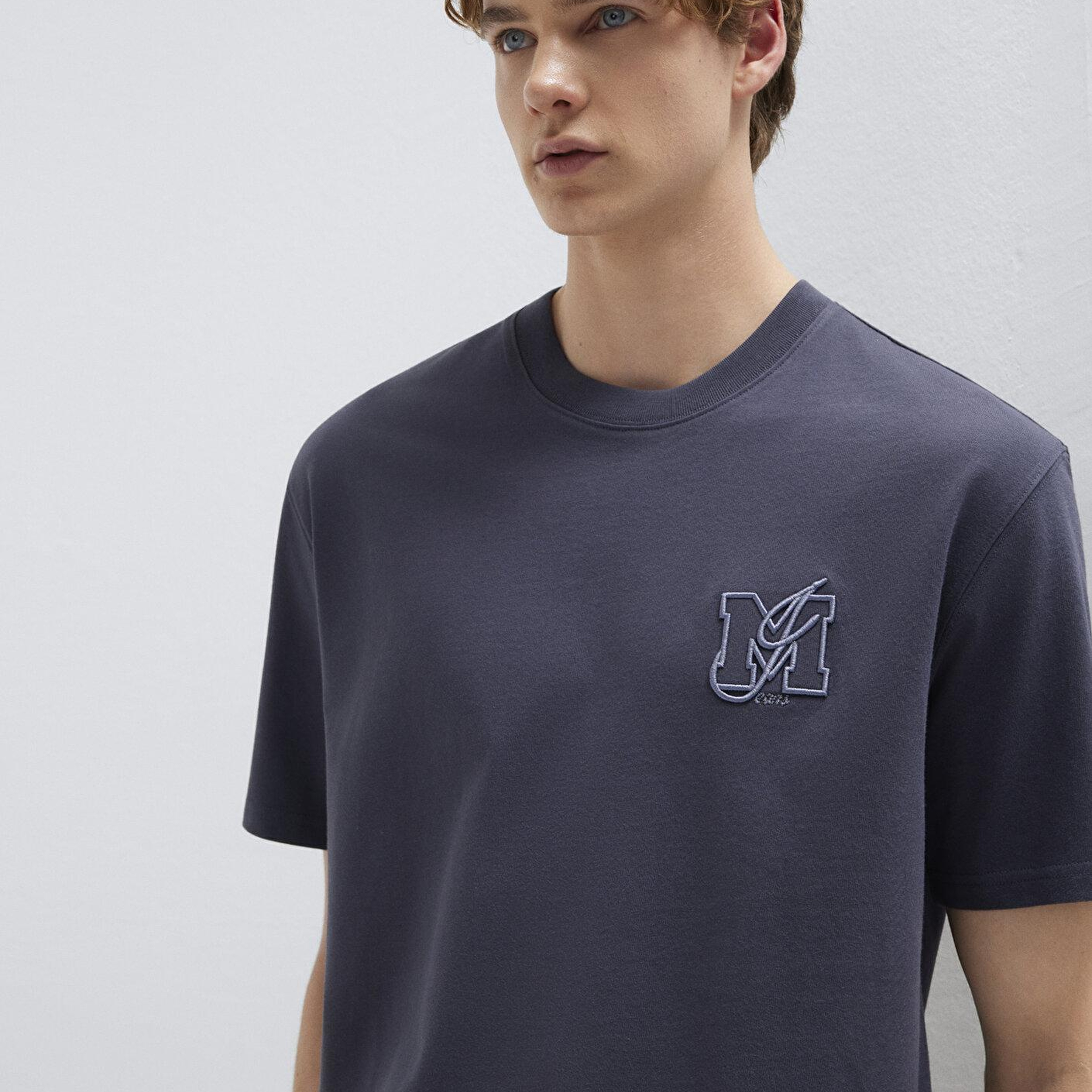 Mavi MJ Logo Detaylı Gri Tişört Loose Fit / Bol Rahat Kesim 0612885-70101