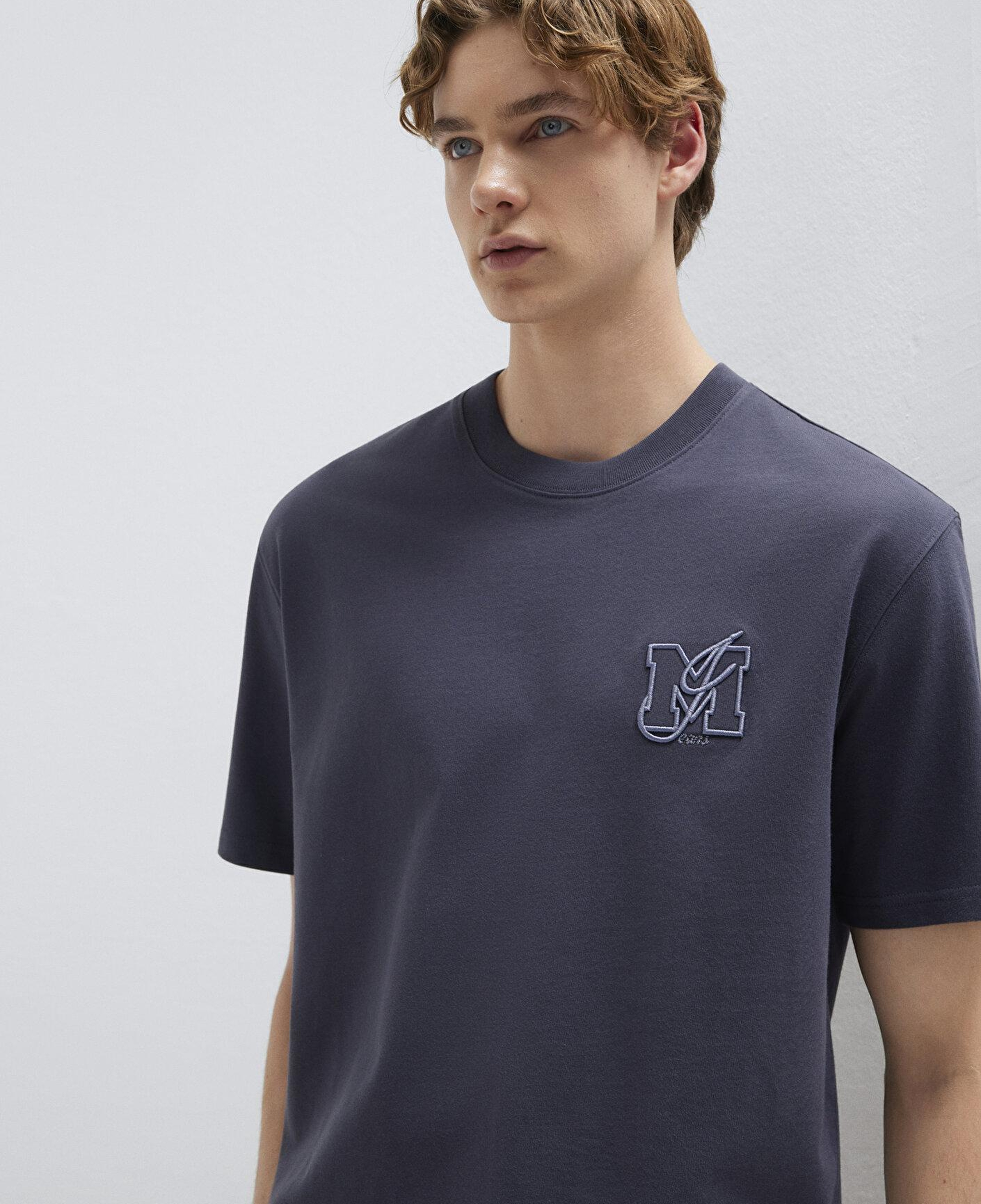 Mavi MJ Logo Detaylı Gri Tişört Loose Fit / Bol Rahat Kesim 0612885-70101