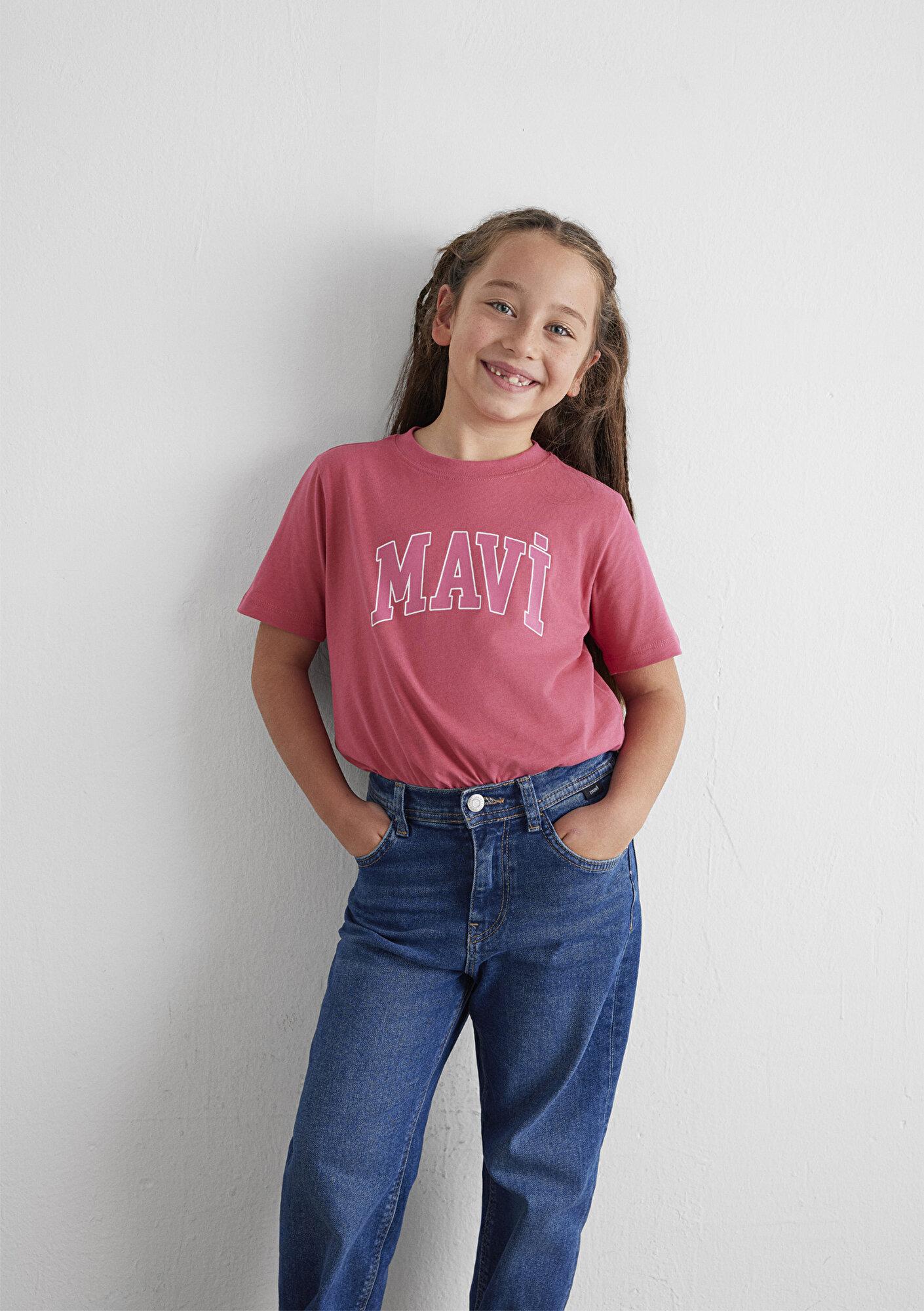 Mavi Mavi Logo Baskılı Pembe Tişört Regular Fit / Normal Kesim 7610109-71088
